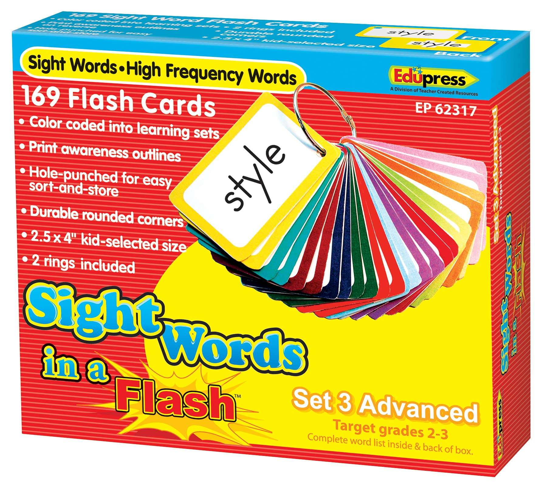 Edupress Sight Words in a Flash Card Set Grades 2-3 (EP62317) 1
