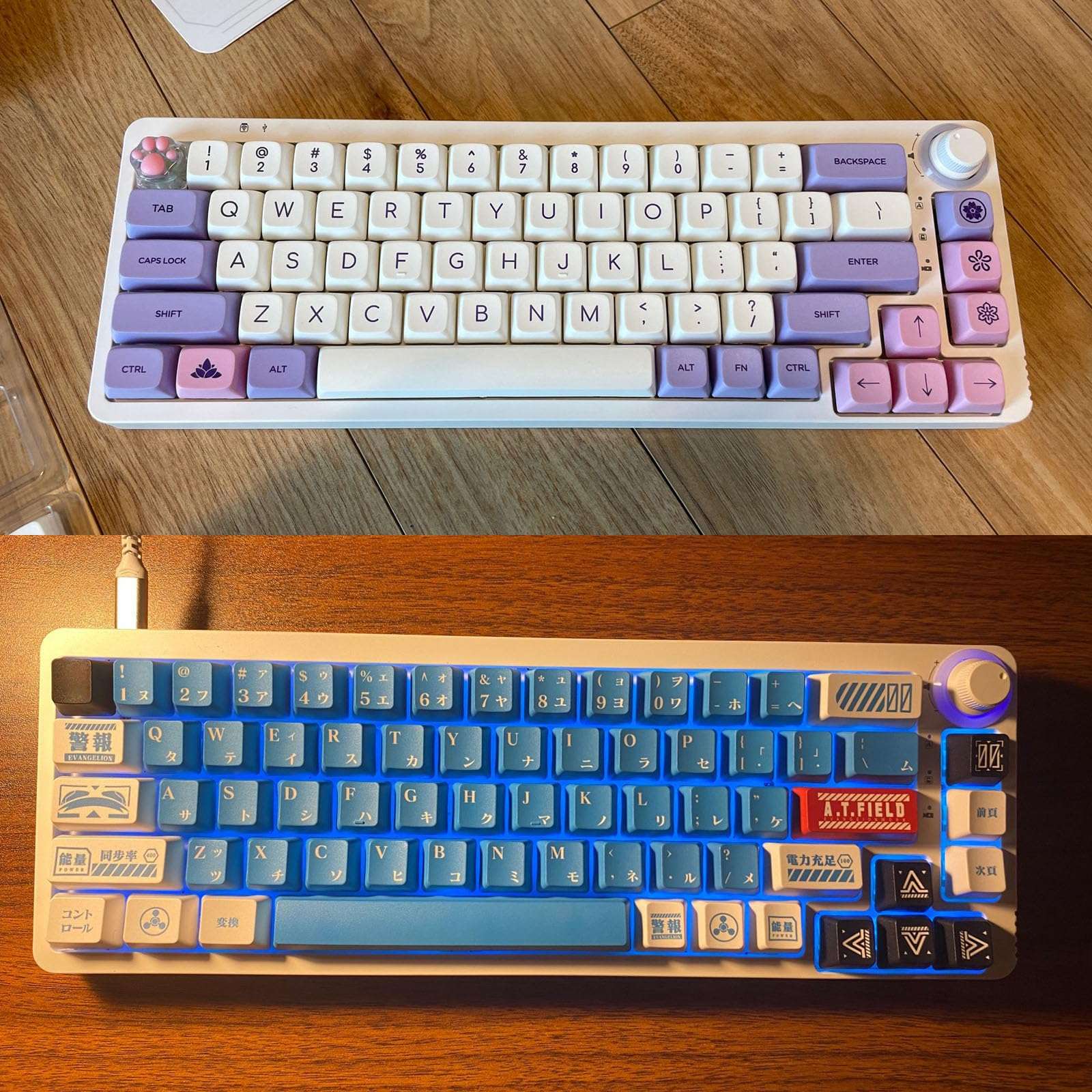 LK67/KF068 Hot Swappable Mechanical Keyboard Kits Single Modes 3/5Pin Switches Knob Keyboard 4