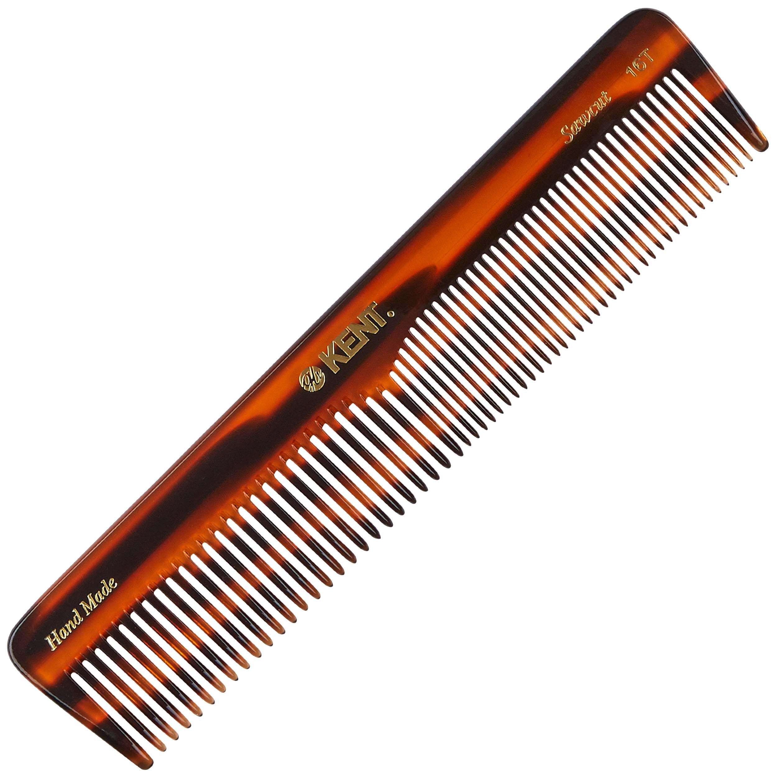 Kent 16T Fine Tooth Comb and Wide Tooth Comb Straightener Comb/Beard Comb and Hair Comb/Mens Hair Comb, Mustache Comb, and Comb for Women/Hair Styling and Detangling Comb/Detangler Comb 1