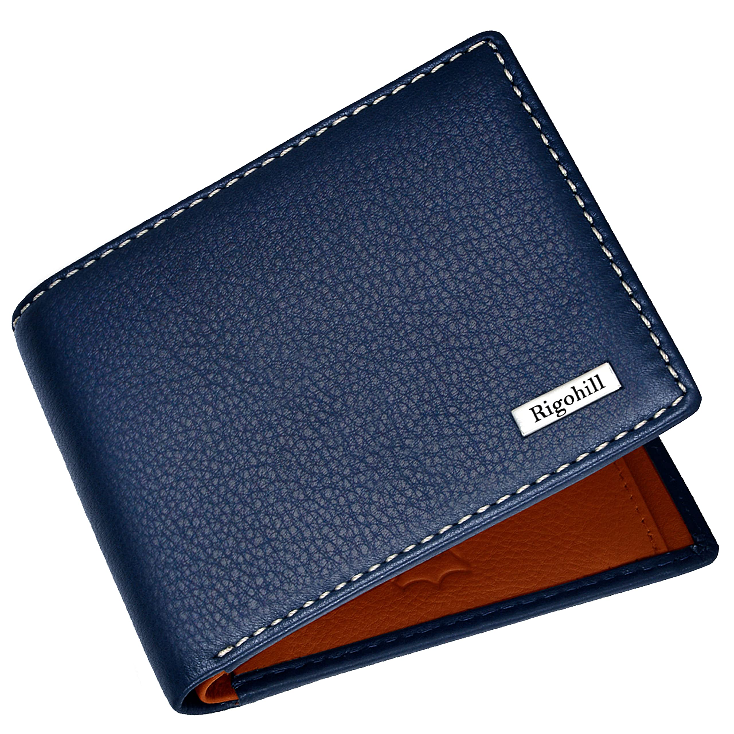 Rigohill Dusky Navy Mens Leather Wallet | Leather Wallet for Men | RFID Mens Wallet