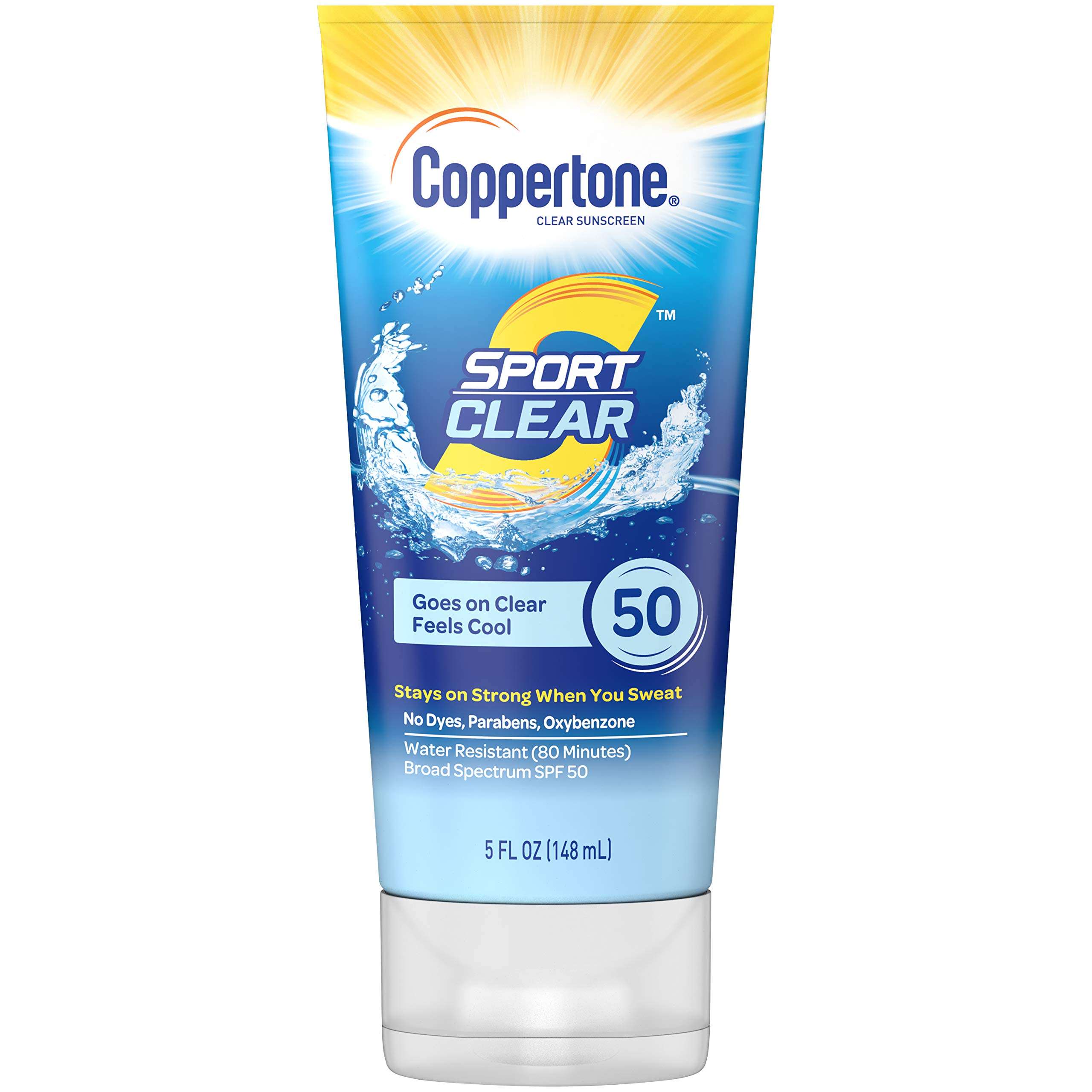 Coppertone SPORT Clear Sunscreen Lotion SPF 50 + Face Sunscreen SPF 50, Water Resistant Sunscreen Pack (5 Oz Spray + 2.5 Fl Oz Bottle) 2