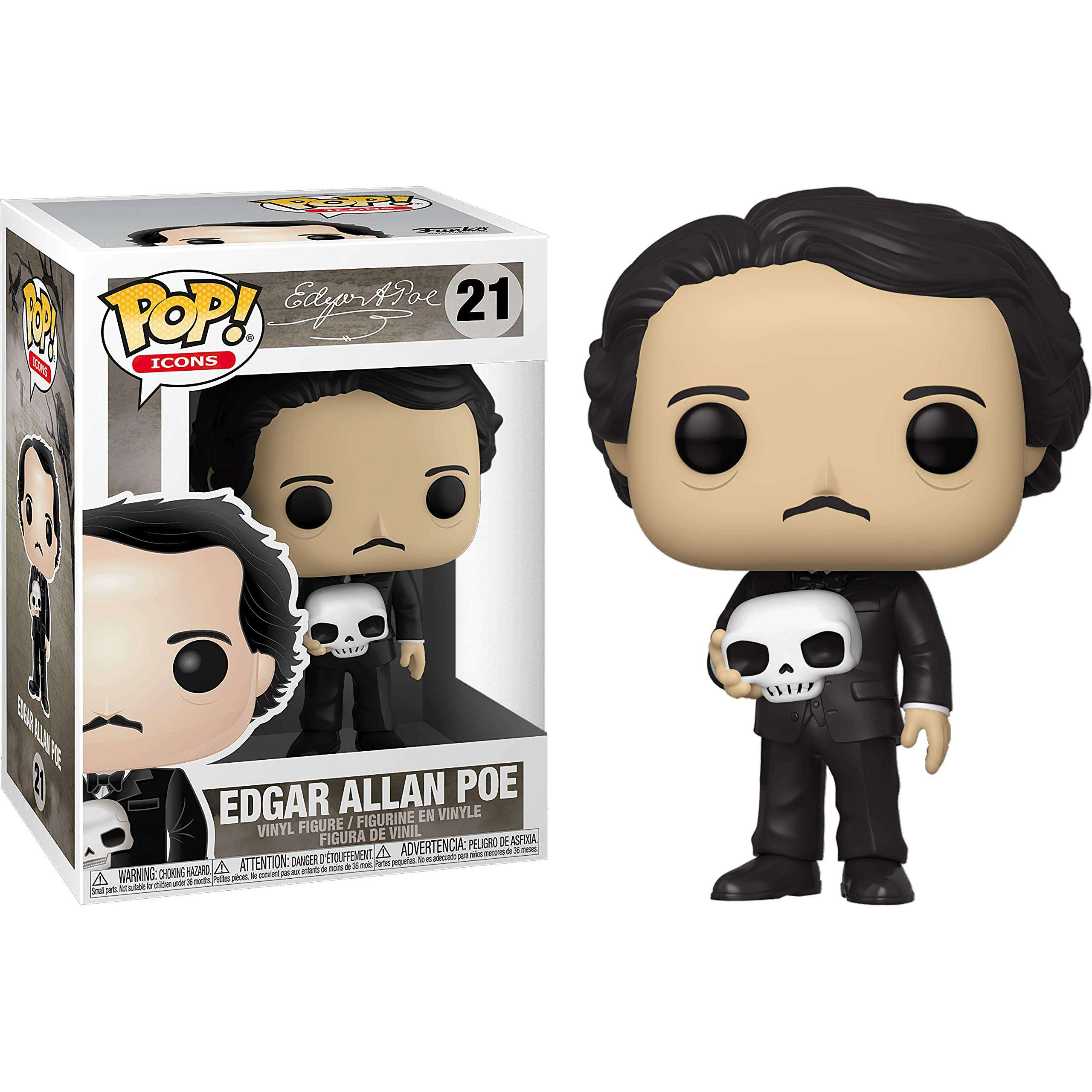 Edgar Allan Poe: Funk o Pop! Icons Vinyl Figure Bundle with 1 Compatible 'ToysDiva' Graphic Protector (021-46774 - B) 5