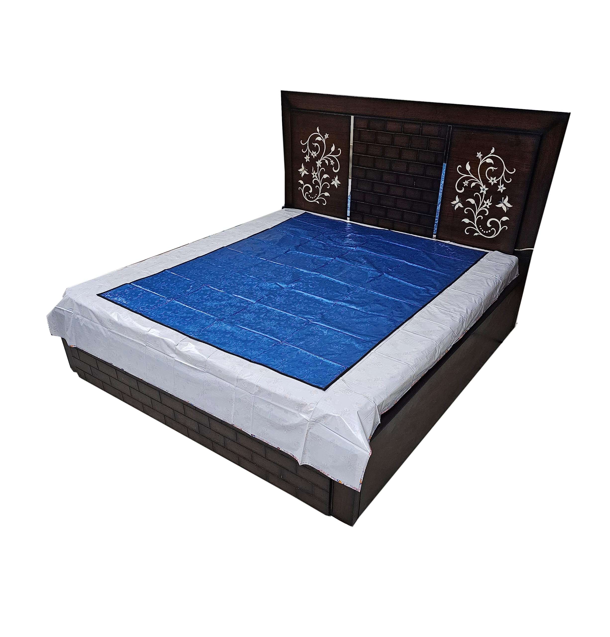 Baby Plastic Sheet/PVC Sheet for Kids/Rubber Sheet for Babies/Bed Wetting Protector (135 CM x 185 CM) (Blue Leaf) 3