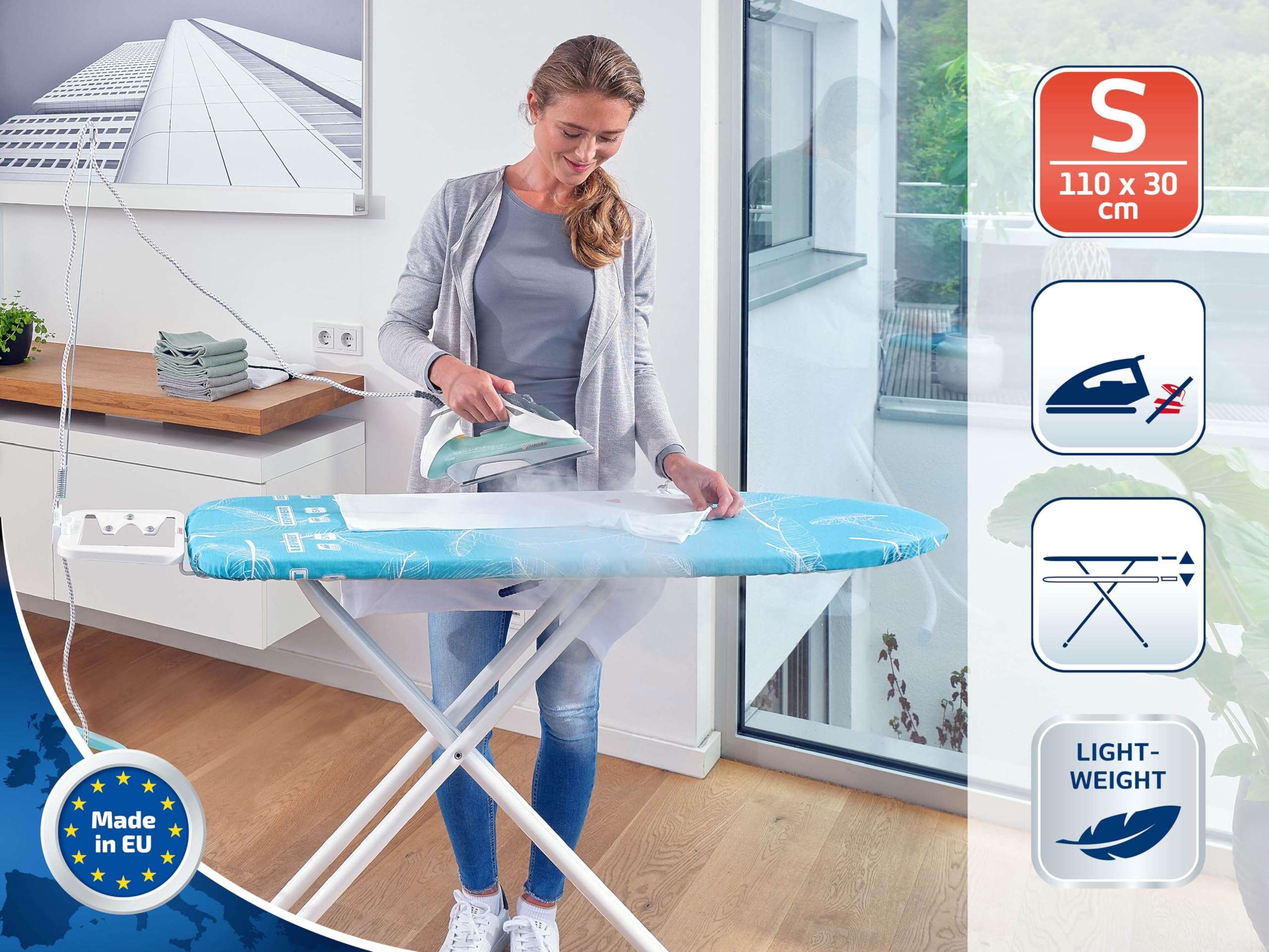 Leifheit Ironing Table AirBoard Compact S, Thermo-Reflect, Ironing Board, 110 x 30 cm, 72584 3