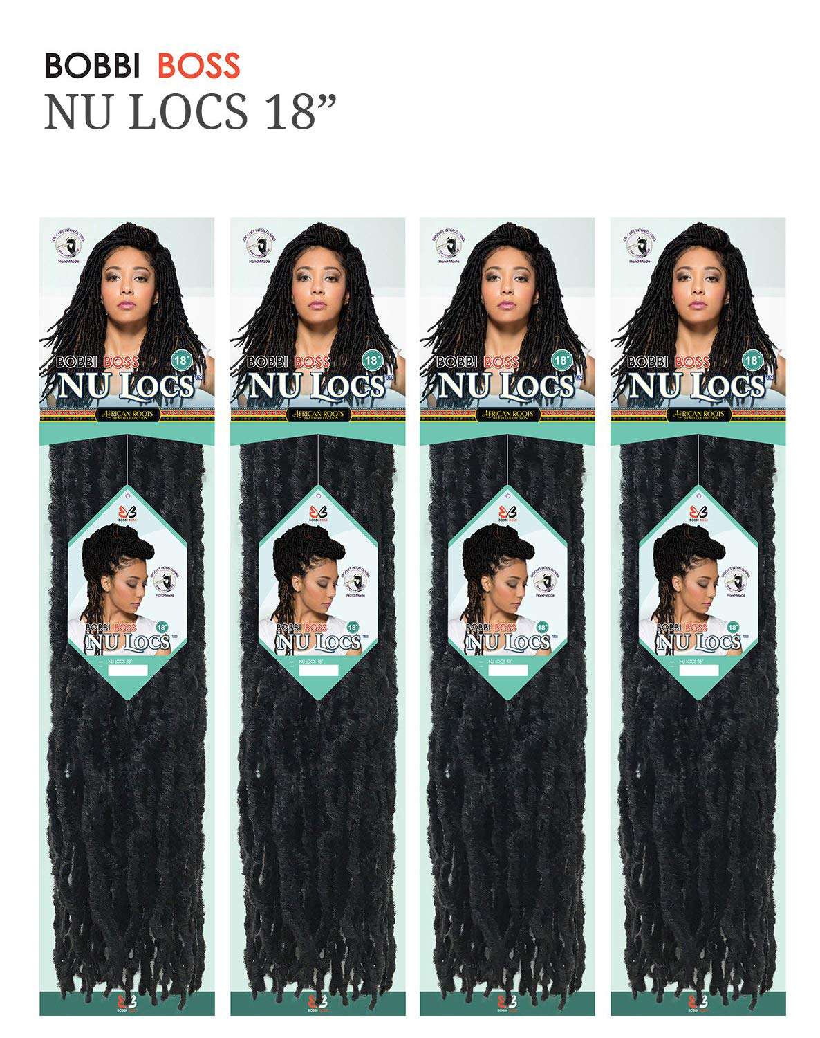 4-Pack, M1B/Pur: Bobbi Boss Synthetic Hair Crochet Braids African Roots Braid Collection Nu Locs 18" (4-Pack, M1B/Pur) 3