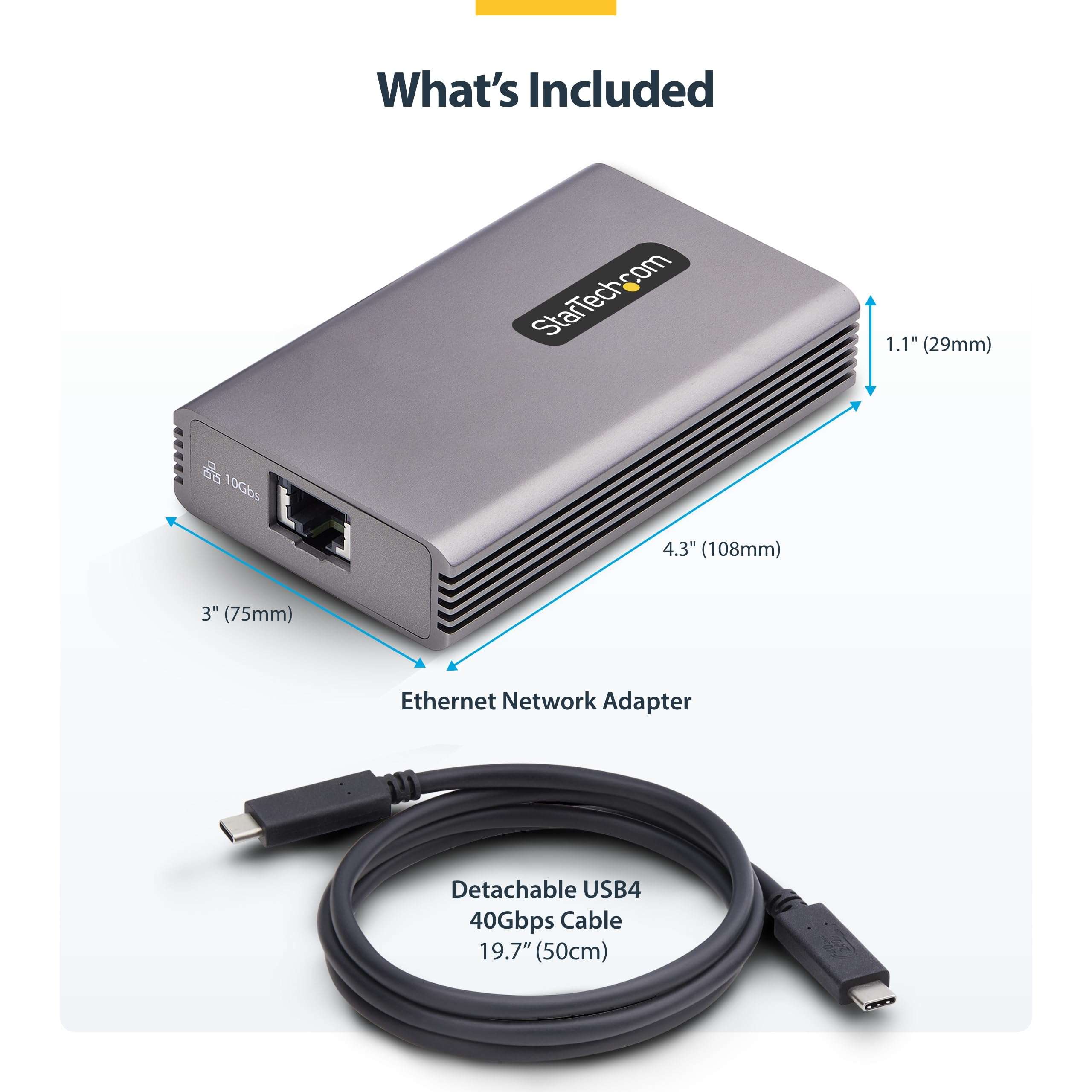 StarTech 10GbE USB4 Ethernet Adapter, External 10Gb Network Card, Thunderbolt 3/4 / 5 Compatible, 10/5/2.5/1Gbps /100Mbps, for Mac/Windows 6