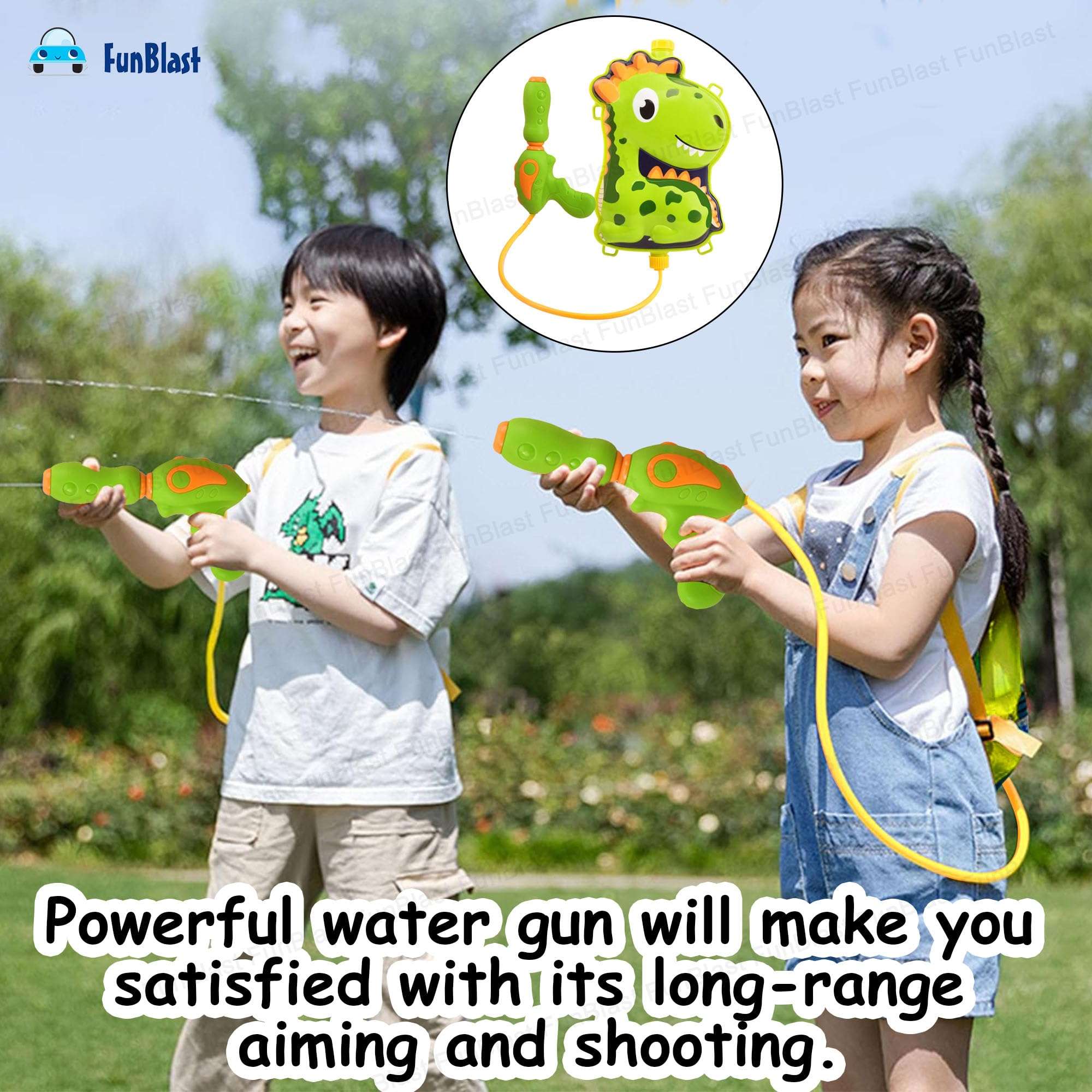 FunBlast Holi Pichkari Water Gun for Kids Boy Girl - Giraffe Water Gun, Powerful High Pressure Tank Spray, Pichkari for Holi Back Holding Tank and Water Pichkari for Boys, Girls, Kids (1.8 Liter) 6