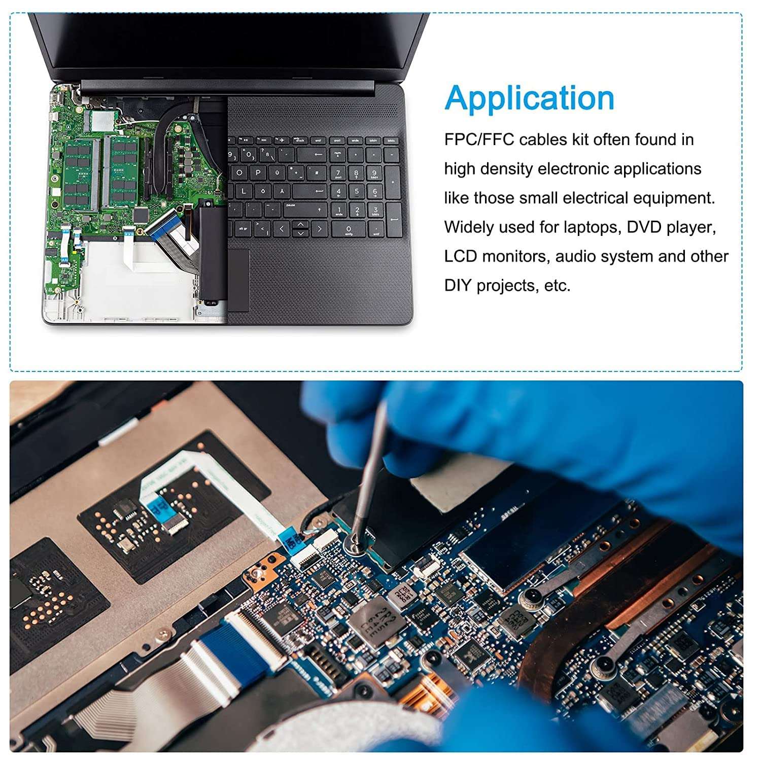 Flat flexible ribbon cable 18-pin 0.5mm pitch 300mm long A-TYPE (Same side pin) (2-PCS) 5