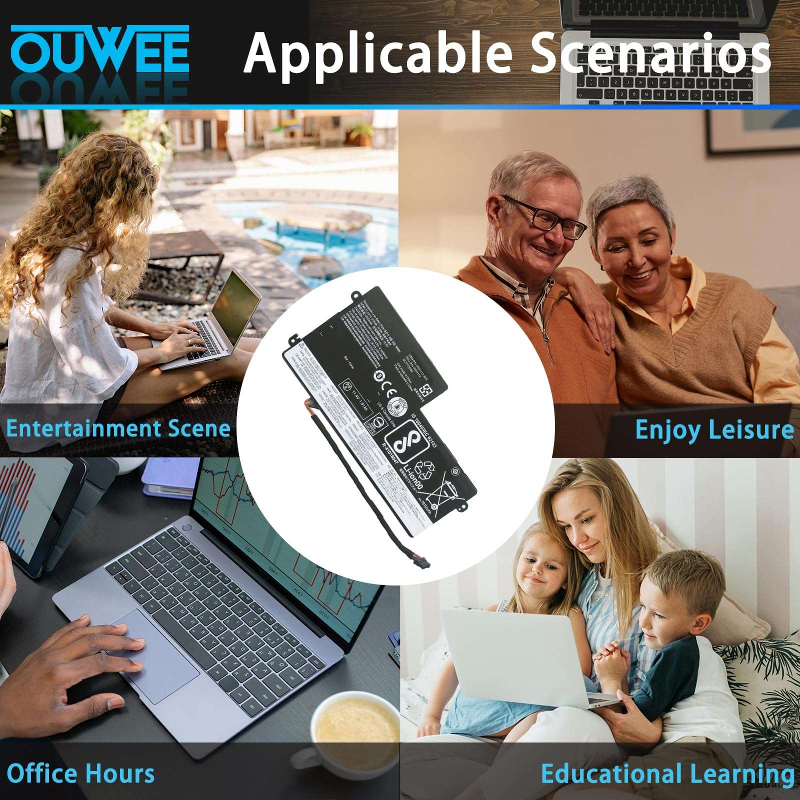 OUWEE 45N1112 Laptop Battery Compatible with Lenovo ThinkPad A275 T440 T440S T450 T450S T460 X230S X240 X240S X250 X260 X270 Series Internal 45N1113 45N1111 01AV459 45N1109 45N1110 45N1773 11.4V 24Wh 5