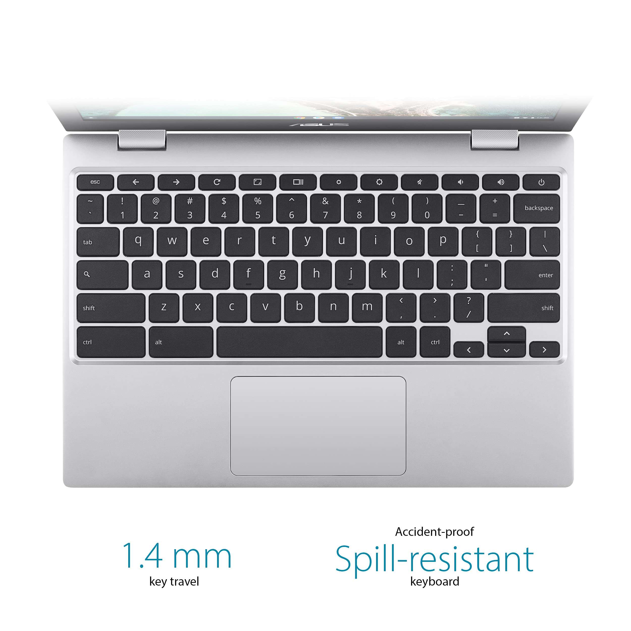 ASUS Chromebook CX1, 11.6" HD NanoEdge Display, Intel Celeron N3350 Processor, 32GB eMMC, 4GB RAM, Chrome OS, Transparent Silver, CX1100CNA-AS42 4