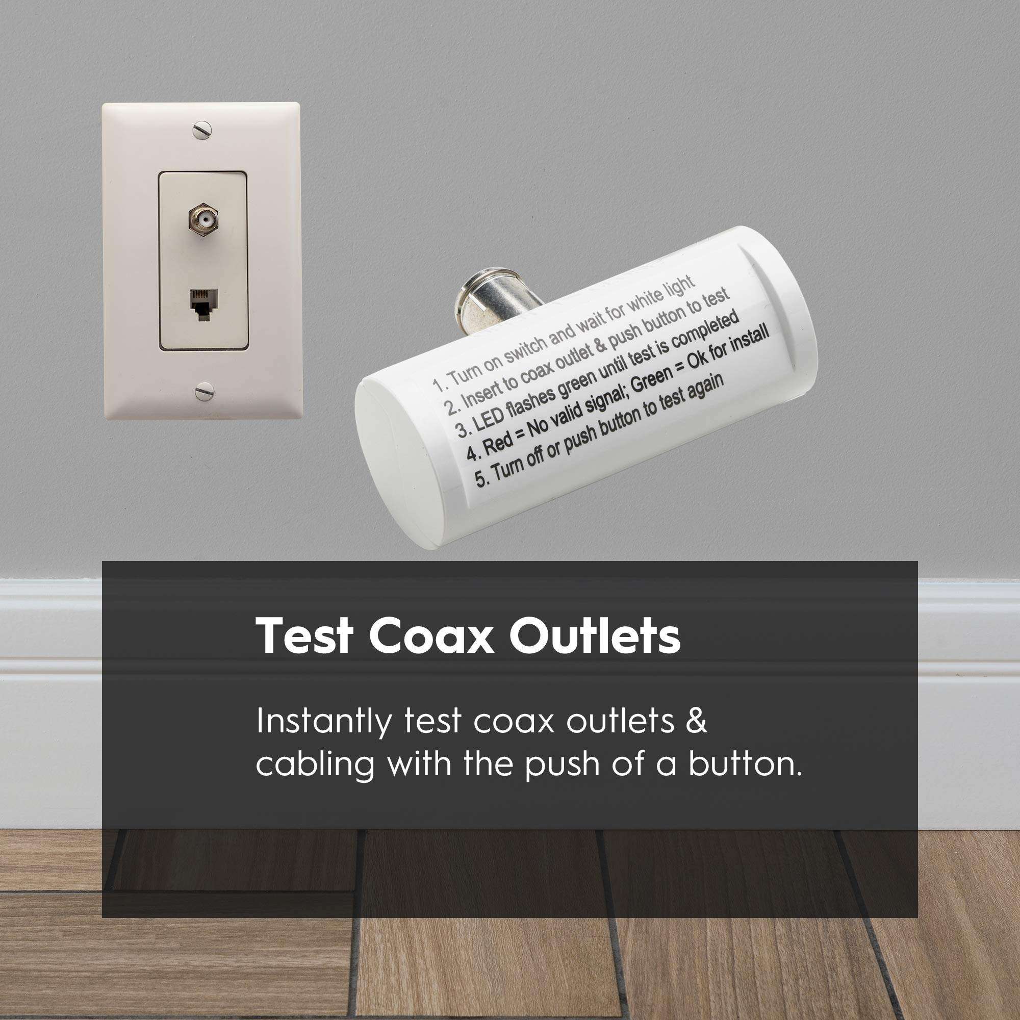 Hitron Coaxial (Coax) Cable Tester | Accurately Detects Valid Signals on Coaxial Cable | One-Push Test | Coax Outlet Testing Tool | Single Pack | Model: DSS-01 2