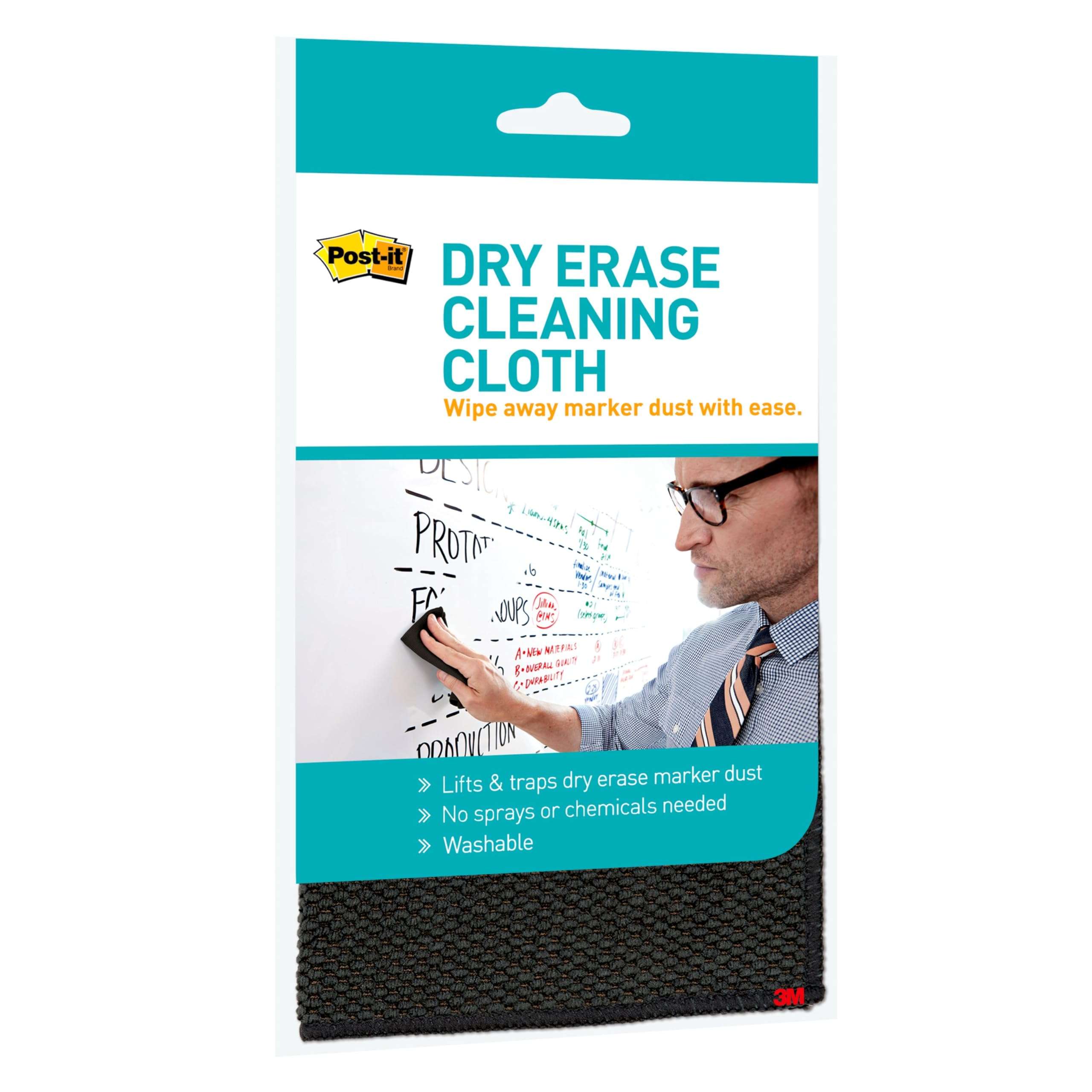 Post-it Dry Erase Cleaning Cloth (MMMDEFCLOTH) 10 5/8 x 10 5/8 Grey white 2