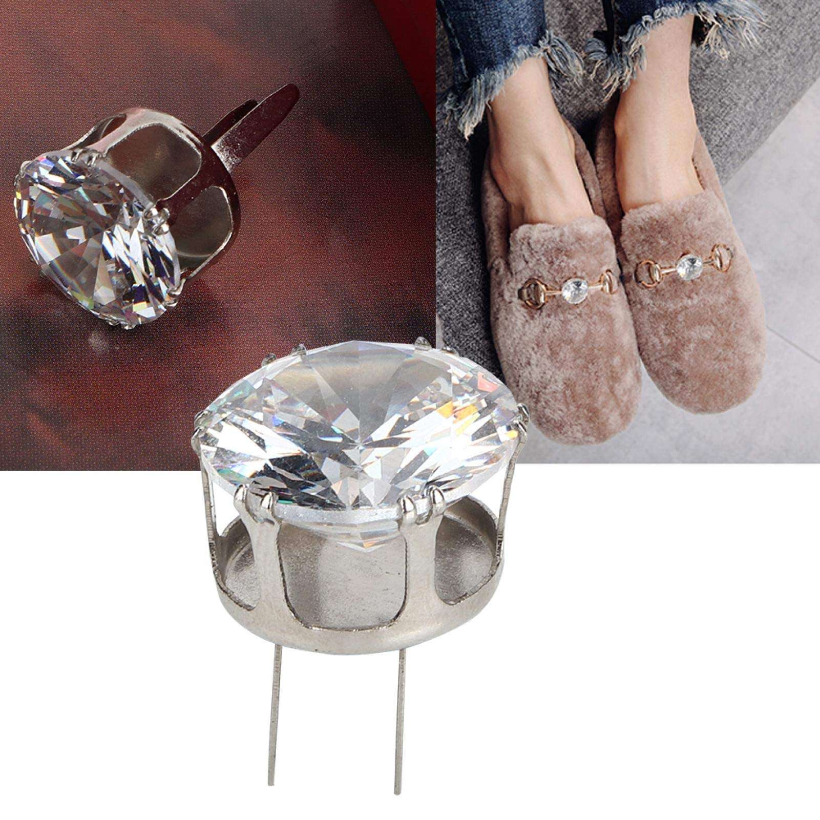 Zircon Strass, Crystal Decorative Zircon Buckle, Zircon Metal Buckle Silver 100% Brand New, for Decoration Clothes Shoes for Appreciation Dresses(Silver) 1