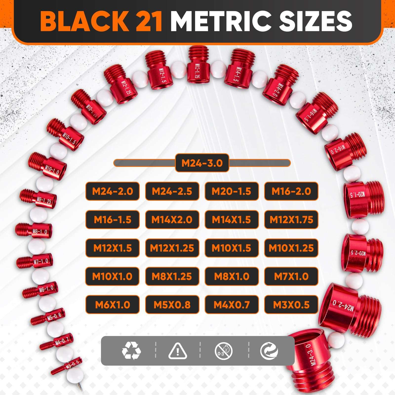 ASDFGHT Nut and Bolt Thread Checker - (44 Gauges) Aluminum Bolt and Nut Identifier Gauge - SAE and Metric Nut Bolt Size Gauge - Nut and Bolt Measurement Tool with Engraved Identification 3