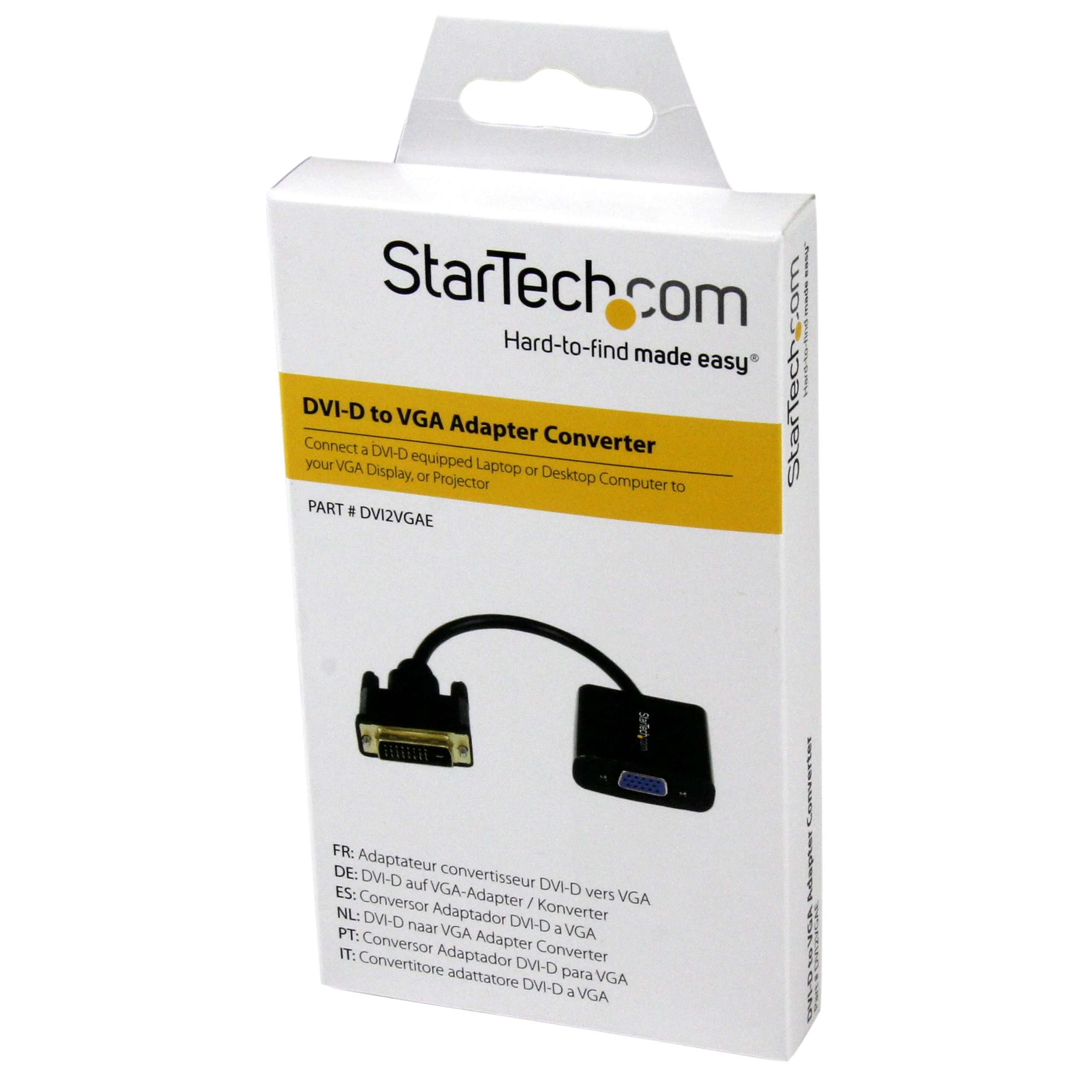 StarTech.com DVI-D to VGA Active Adapter Converter Cable - 1080p - DVI to VGA Converter Box (DVI2VGAE), Black 4