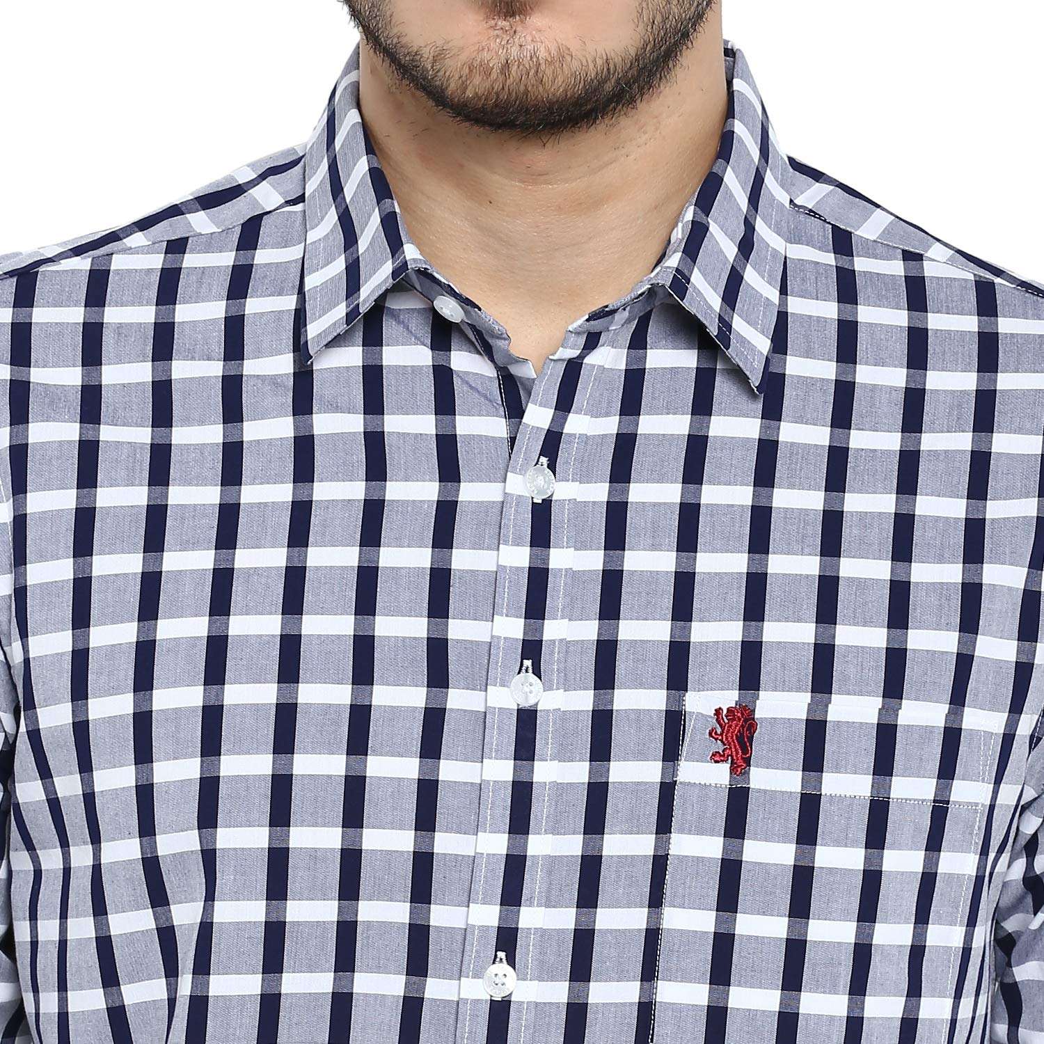 Red Tape Men's Checkered Regular fit Casual Shirt (RFS0194_Check Navy_M 6