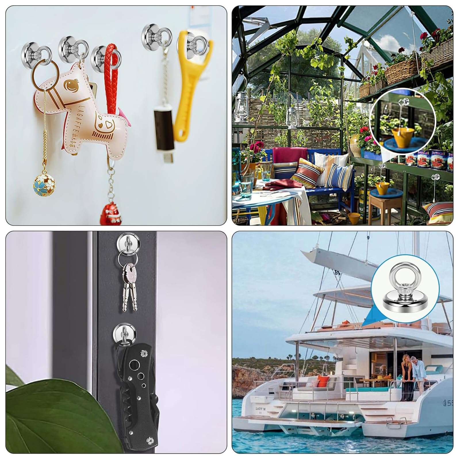 Strong Fishing Magnet,36 mm Strong Magnets Heavy Duty,39 Kgf Vertical Pulling Force Fishing Magnets with Eyebolt for Salvage Metal,Heavy Duty Hook for Ceiling 5