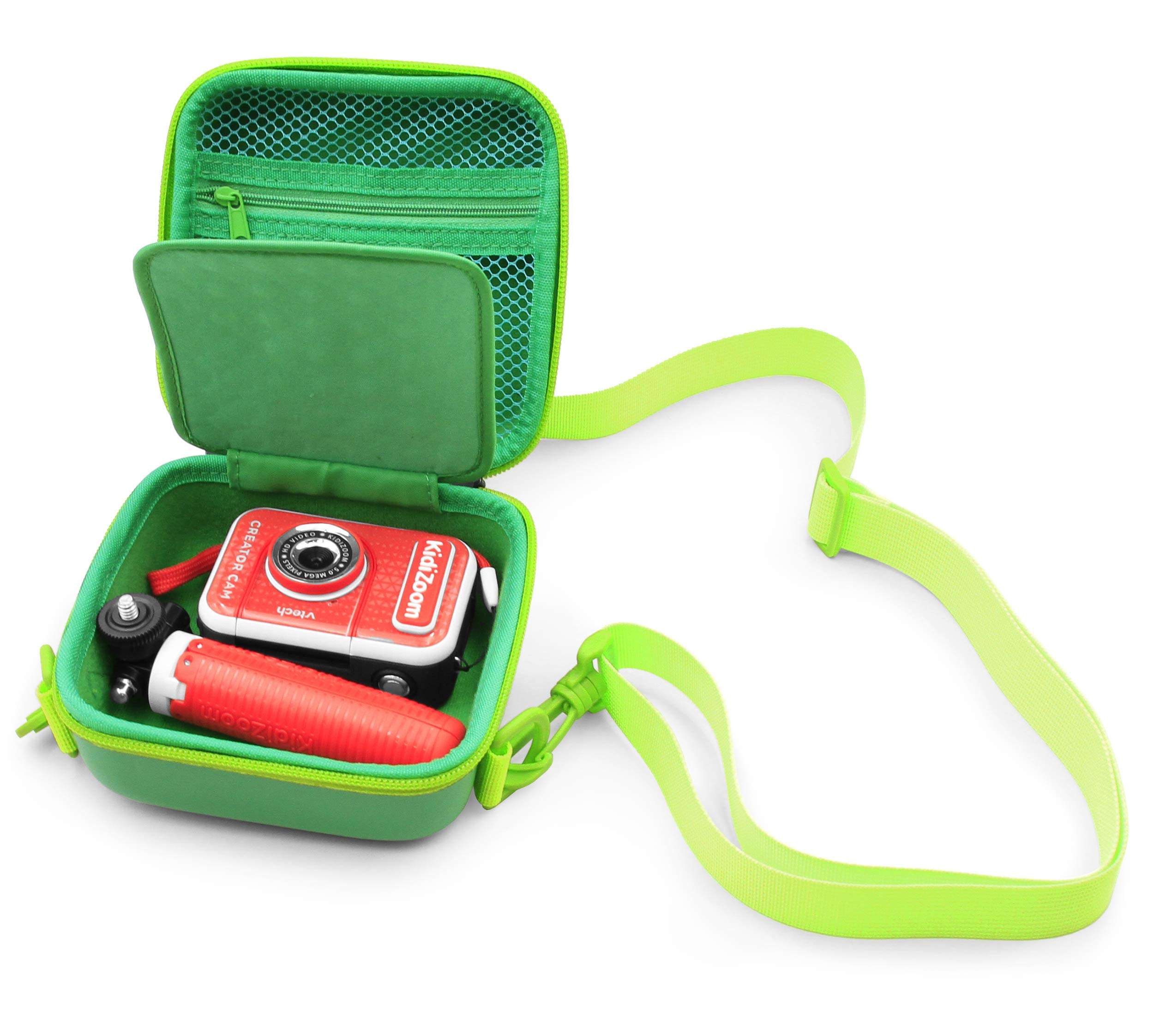 CASEMATIX Camera Case Compatible with VTech Kidizoom Creator Cam Video Camera or for Anchioo/for ESOXOFFORE Instant Print Camera - Includes Green Case Only 1