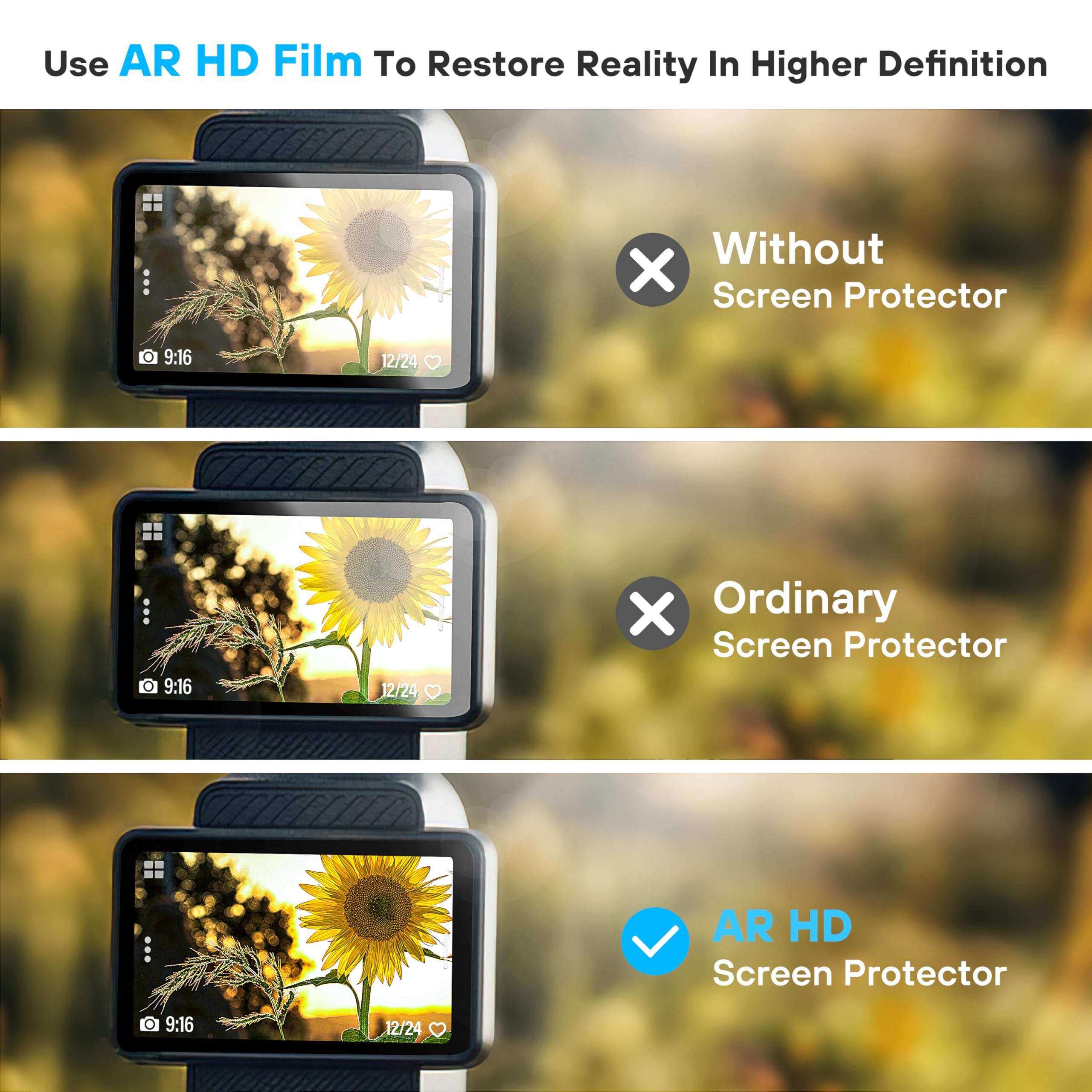 Tomat AR Screen Protector for DJI Pocket 3 Accessories with Auto-Align Install Kit,Anti Reflective HD Tempered Glass Screen Protector Film for DJI Osmo Pocket 3 Screen and Len, 2 Pack 5