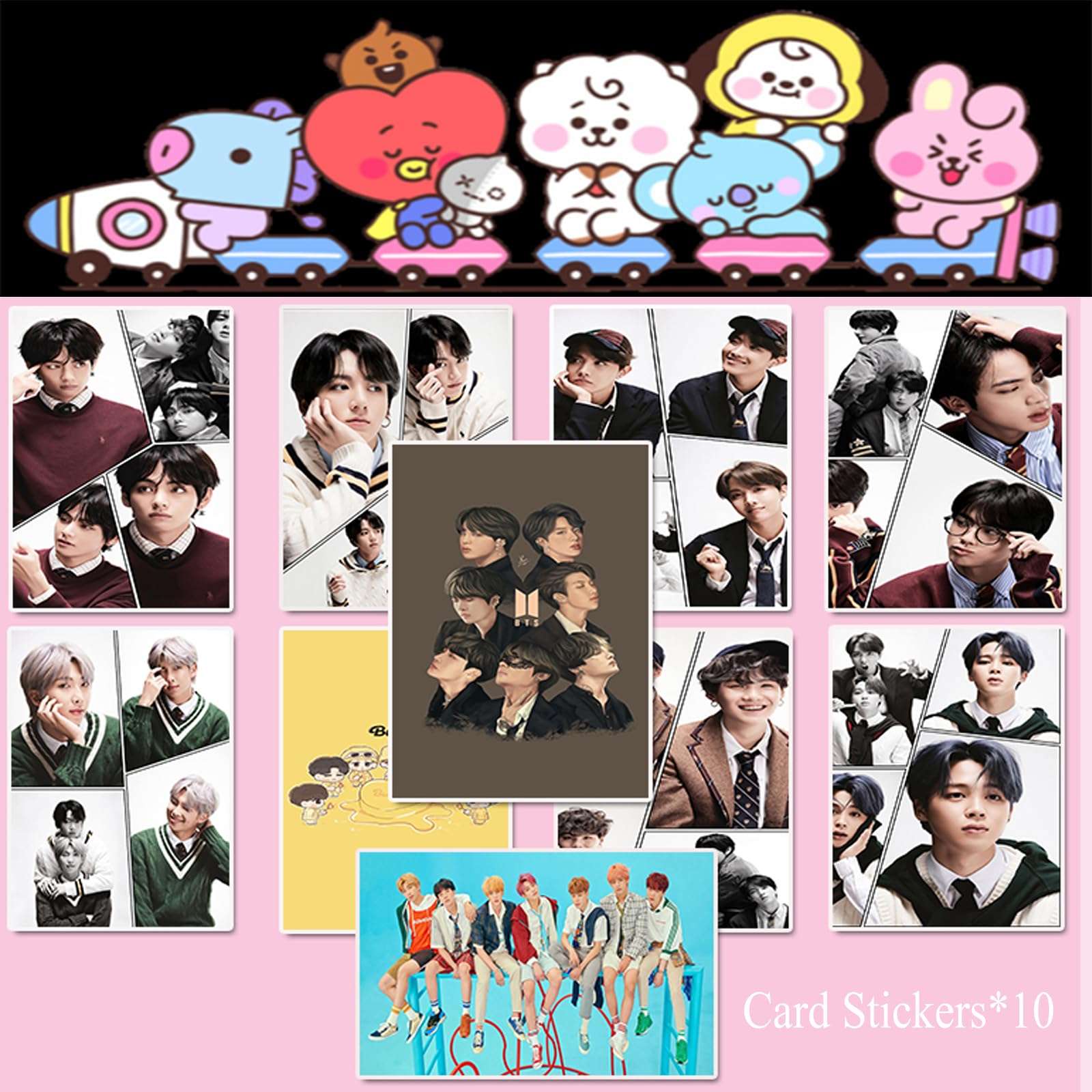 Colorful Learning Gift Set Including Pens and bag, Ruler, Necklace, Mini Notebooks, Button Pins and Card Stickers for Army. 2