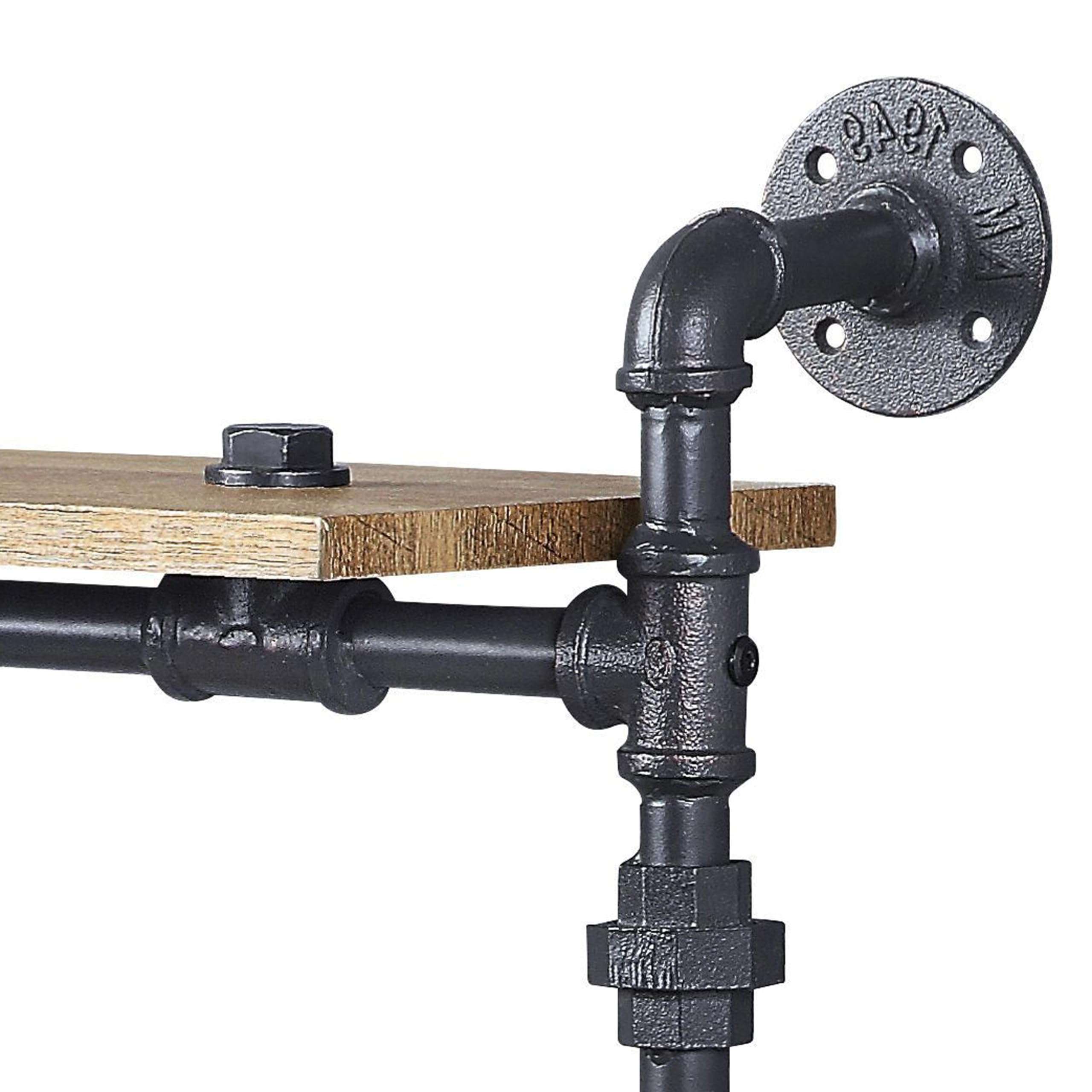 neolun Stylish and Functional 2-Tier Wall Shelf with Industrial Design, Sturdy Metal Frame, Black Finish 6