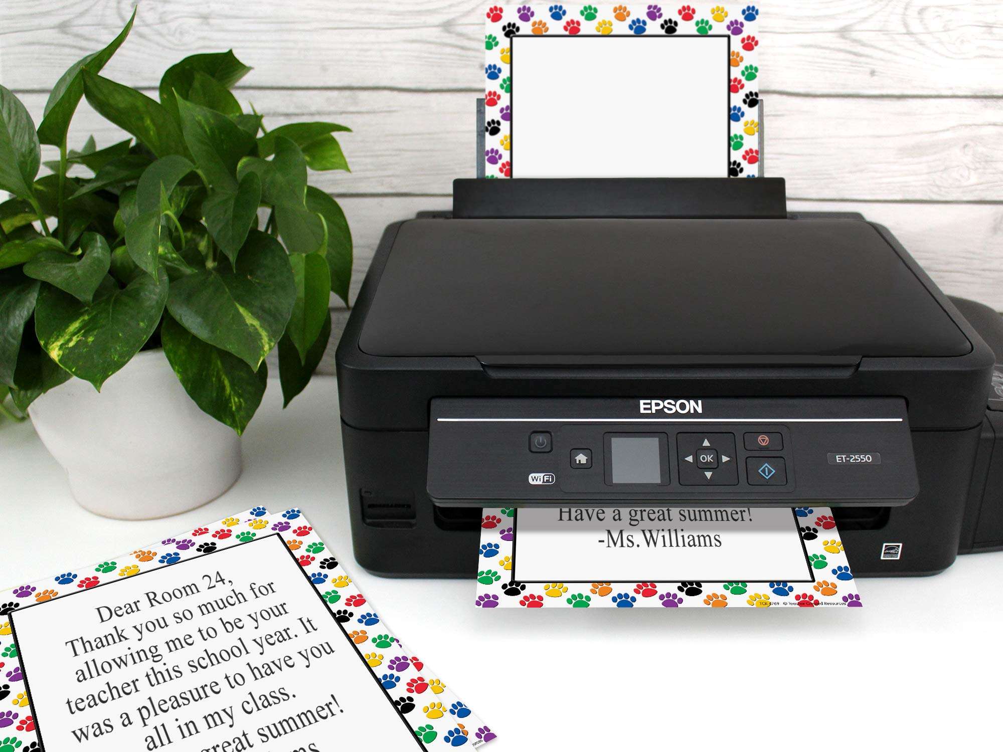 Teacher Created Resources Colorful Paw Prints Computer Paper (4769), Multicolor 8.5 inches X 11 inches 3