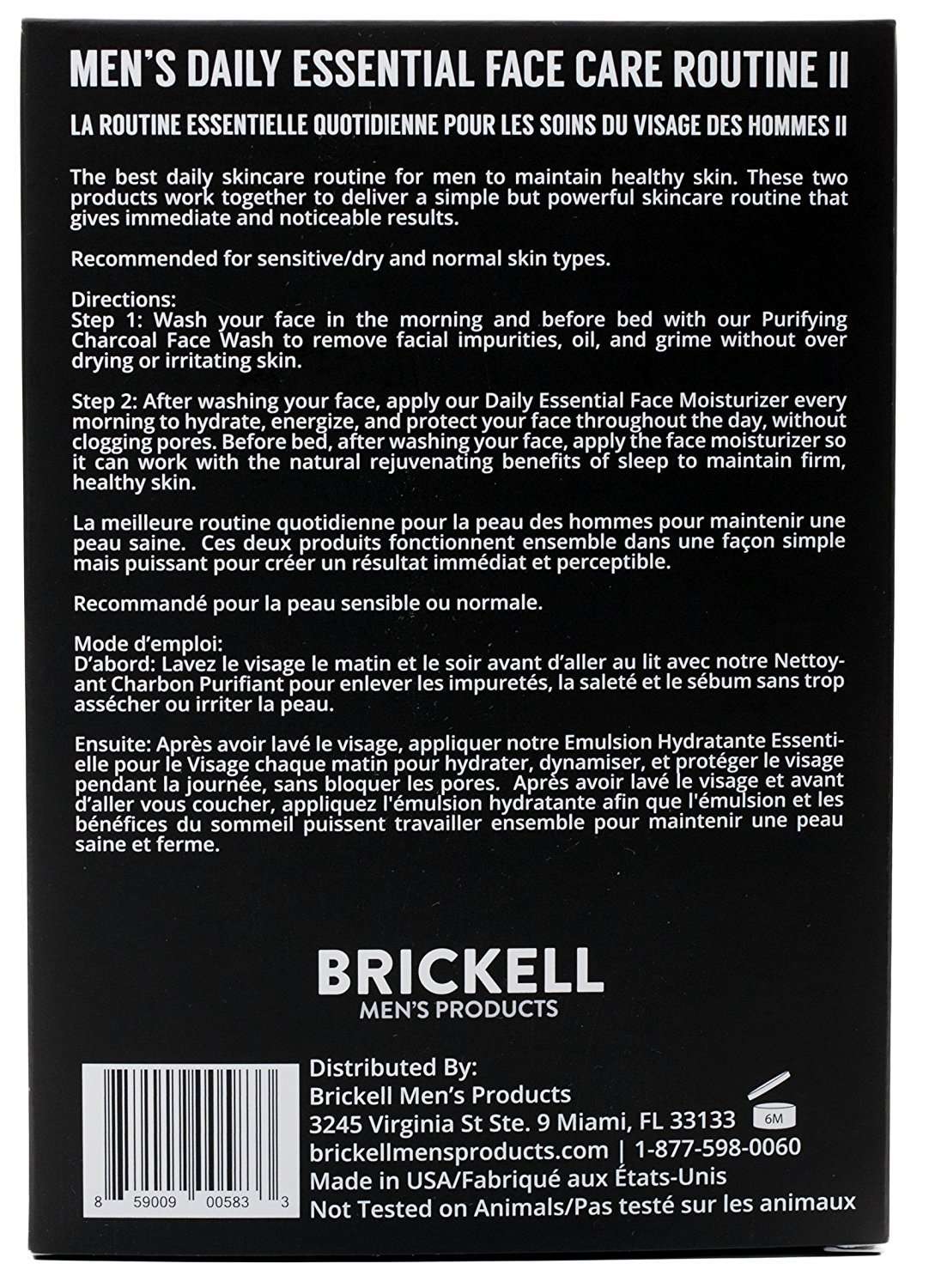 Brickell Men's Daily Essential Face Care Routine II, Purifying Charcoal Face Wash and Daily Essential Face Moisturizer, Natural and Organic, Men's Skin Care Gift Set, Scented 4