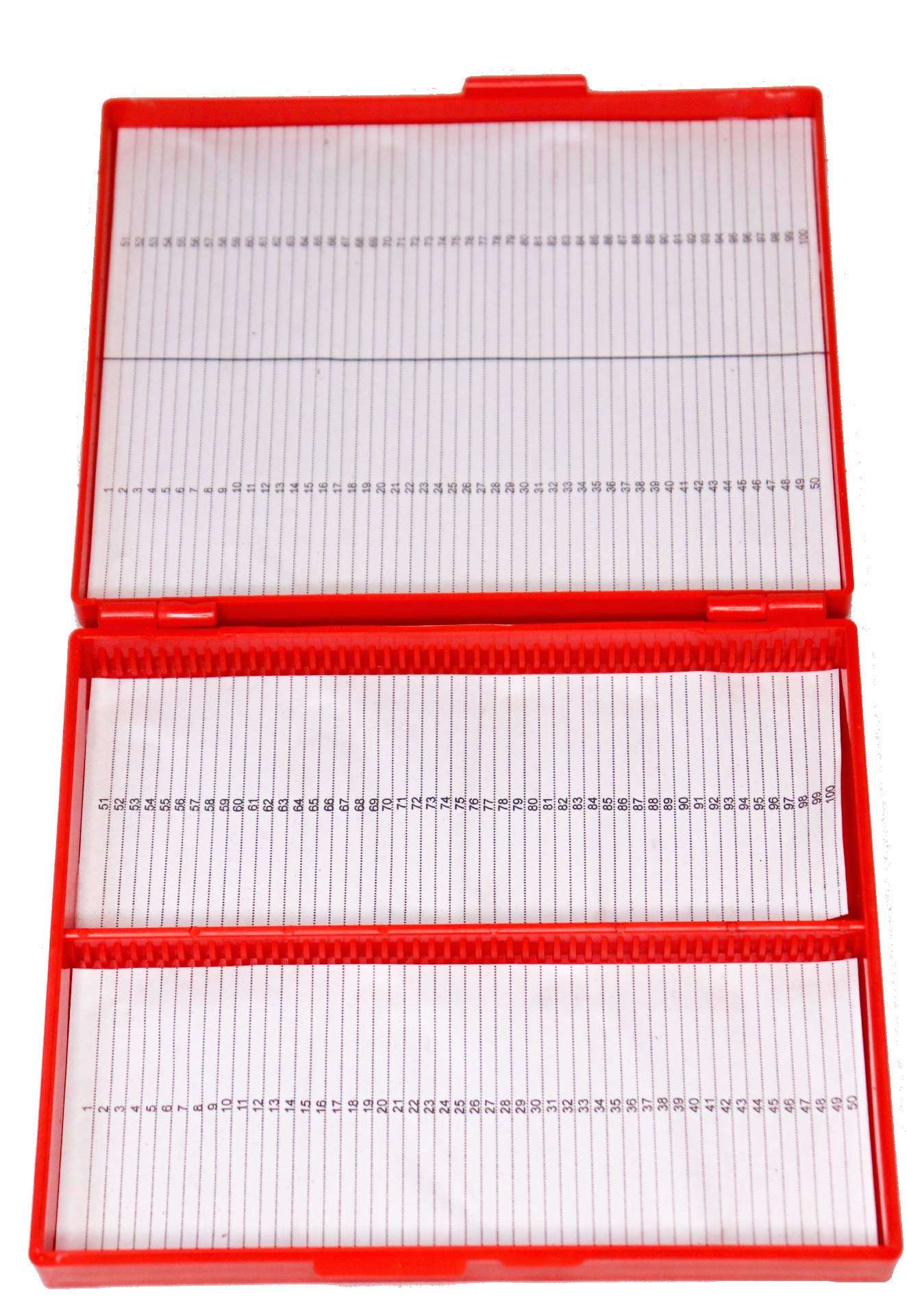 Labworld slide box 100 slides pack of 2 with index holder prepared microscope slides,side box plastic 6