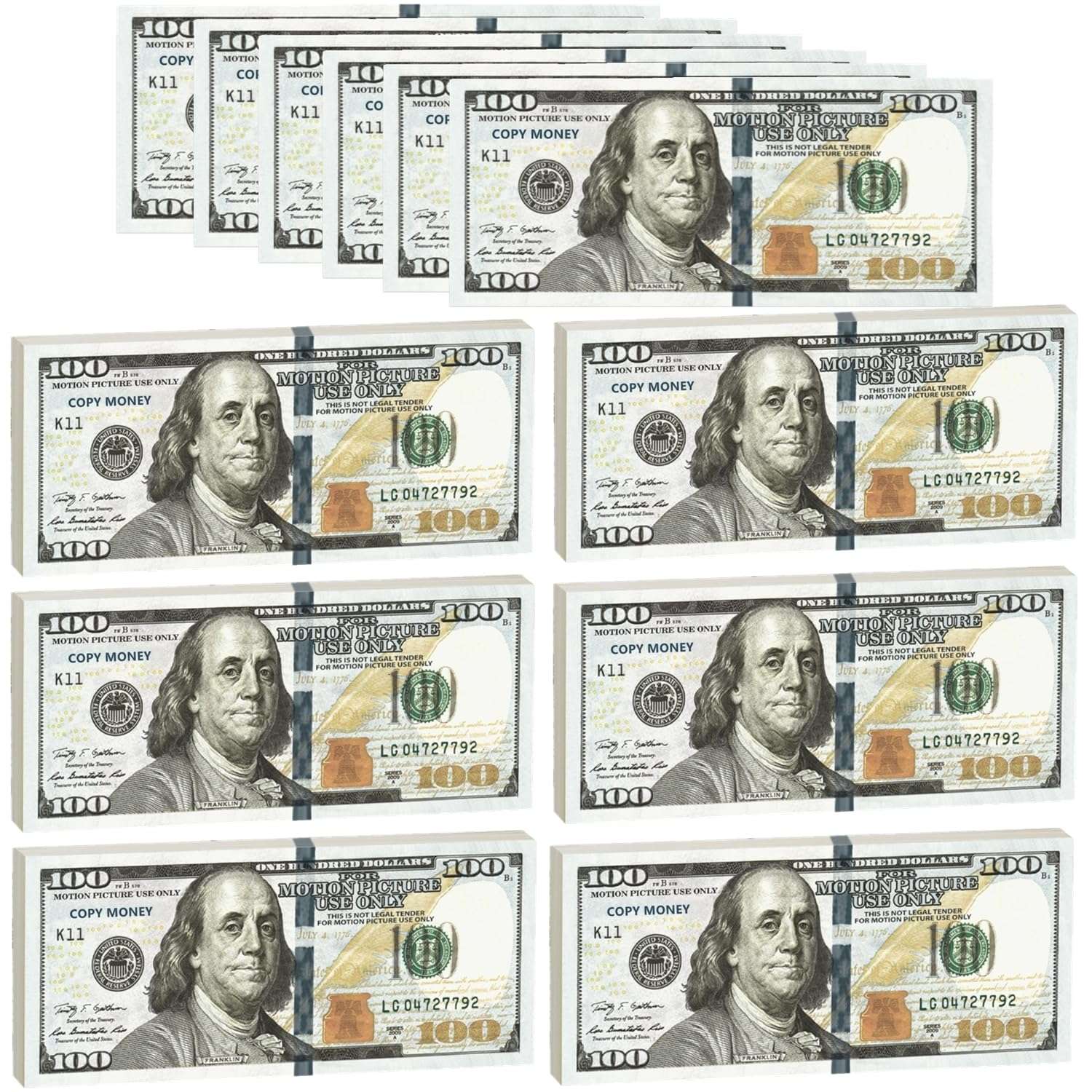 Sbrvaniy 100PCS Money Play Money Pretend Play, Develops Early Math Skills, Prop Money for Board Game, Moive, Magic, Preschool Math Games 2