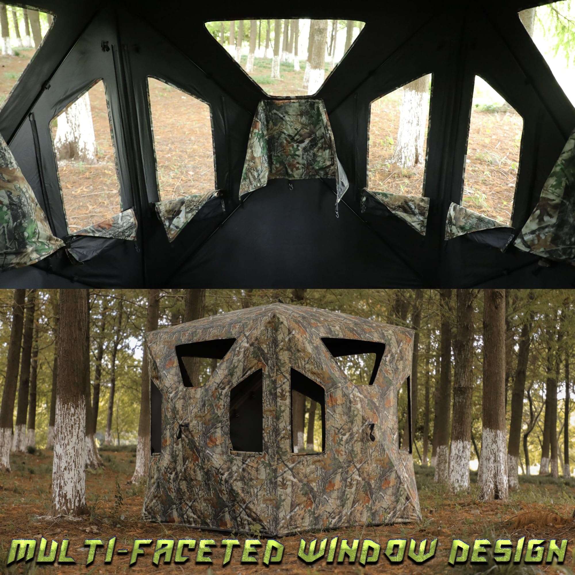 Lenotos Hunting Blind, 2-3 Person Pop Up Ground Blind with Carrying Bag, Portable Resilient Hunting Tent(A-1014) 3
