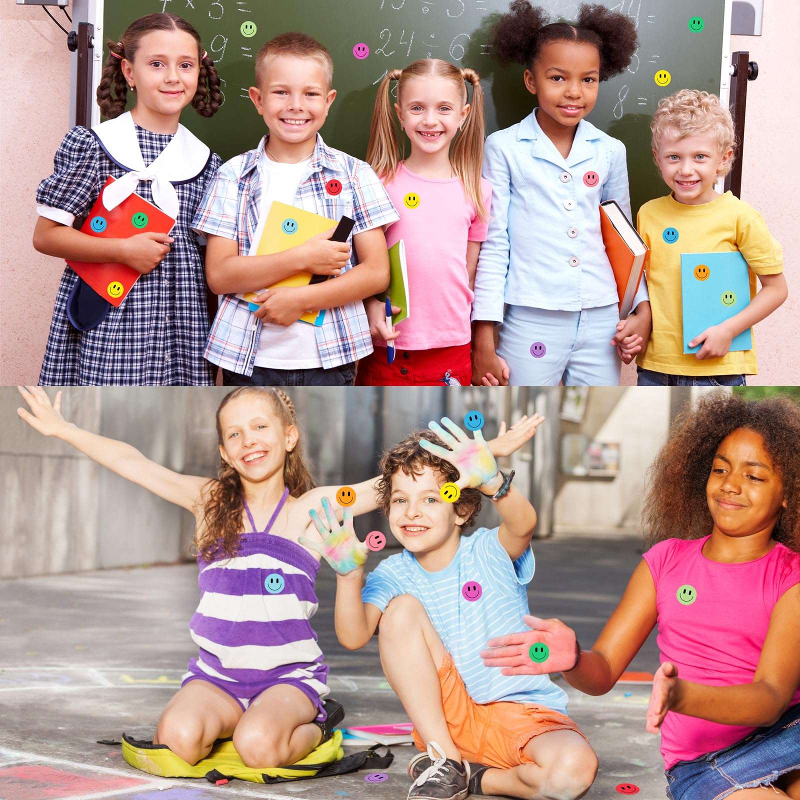 2000PCS Happy Face Stickers, 1 Inch, 10 Colors, Stickers for Kids Reward, Water Bottle Smiling Stickers, for Student Planner and School Classroom Teacher Charts Calendar Gift Wrapping 6