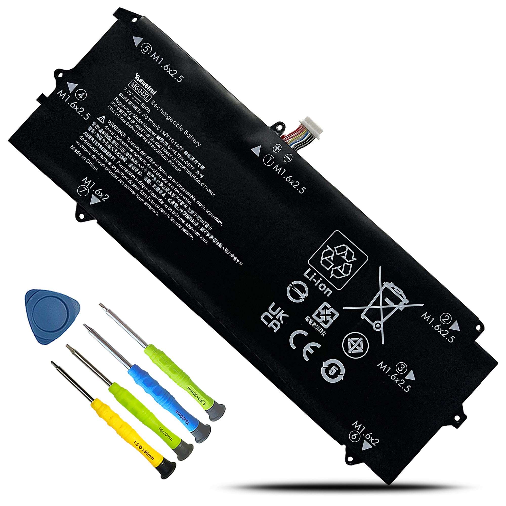 BOWEIRUI MG04XL 812205-001 Laptop Battery Replacement for Hp Elite X2 1012 G1 Series Laptop MG04 HSTNN-172C HSTNN-I72C 812060-2B1 812060-2C1 HSTNN-DB7F 7.7V 40Wh 1