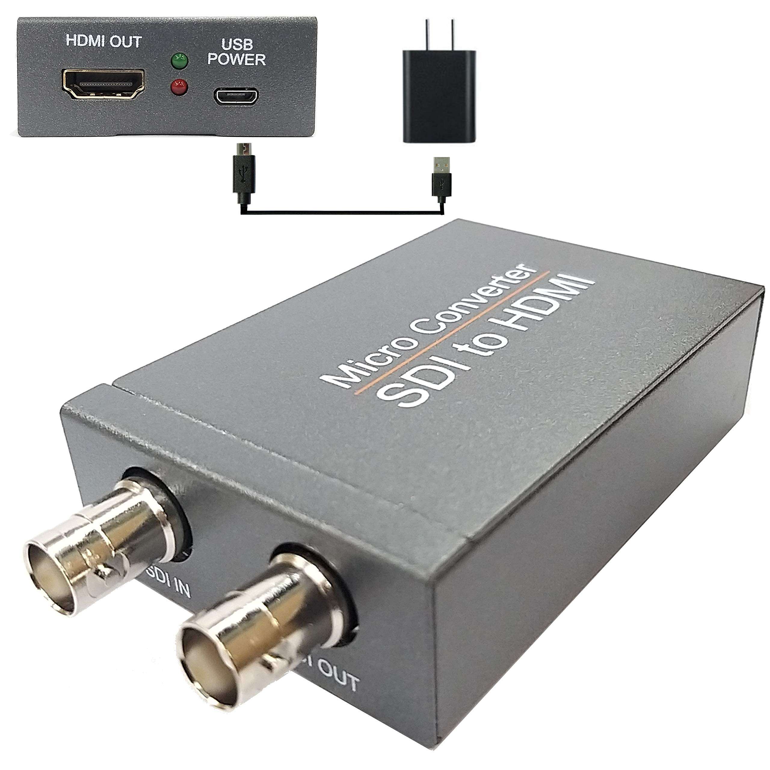 YOTOCAP 1080P SDI to HDMI Adapter Converter for CCTV SD HD and 3G SDI Signals to HDMI Adapter Female BNC to HDMI SDI Signals Display on HDMI 1