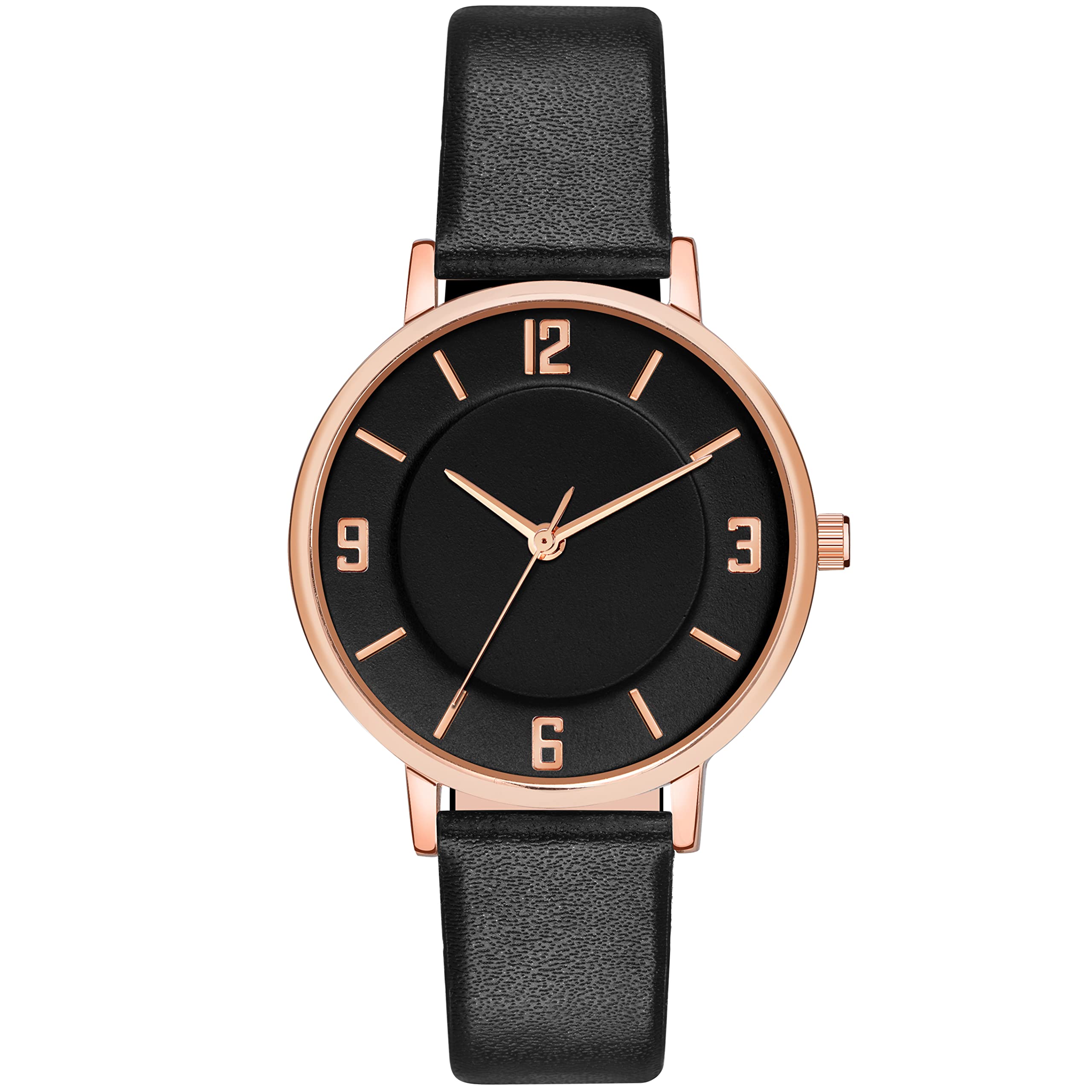 CX with CORXIL Analog Women's Watch | 4 Different Dial Black-Blue-Pink-White Leather Band |Formal Watch Collection for Women (Black)