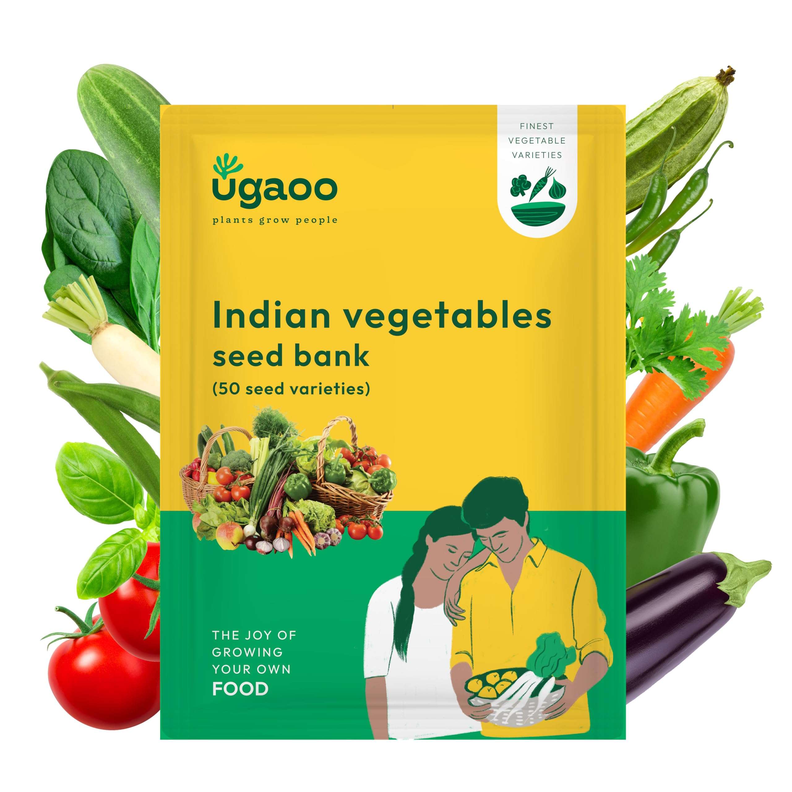 UGAOO Indian Vegetable Seeds Bank For Home Garden 50 Varieties - 2255 Seeds 3