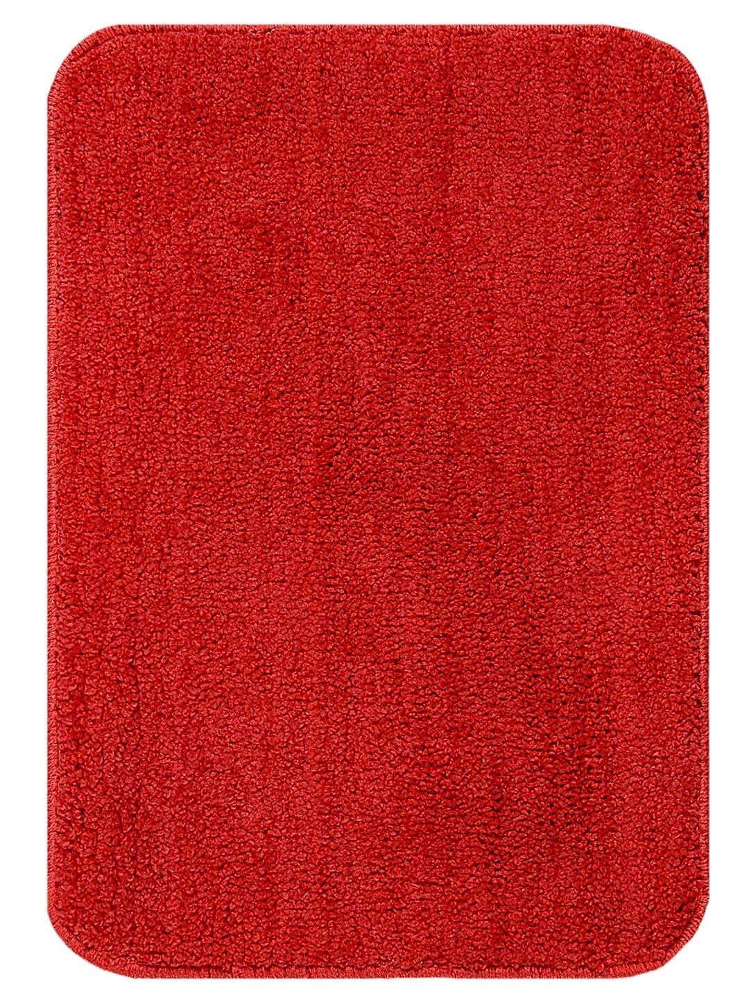 Scores Micro Anti Slip Striped Bath Mat, Doormats & Entrance gate Combo Pack of 2 pcs (Red) 4