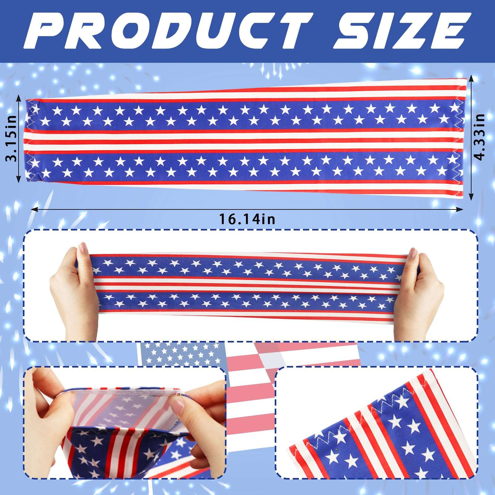 Blinket Labor Day Patriotic Arm Sleeves, USA Flag Cooling Sun Protection Arm Guards for Outdoor Labor, Labor Day Decorations, Unisex Sports Cycling UV Protection Sleeves Style E 3