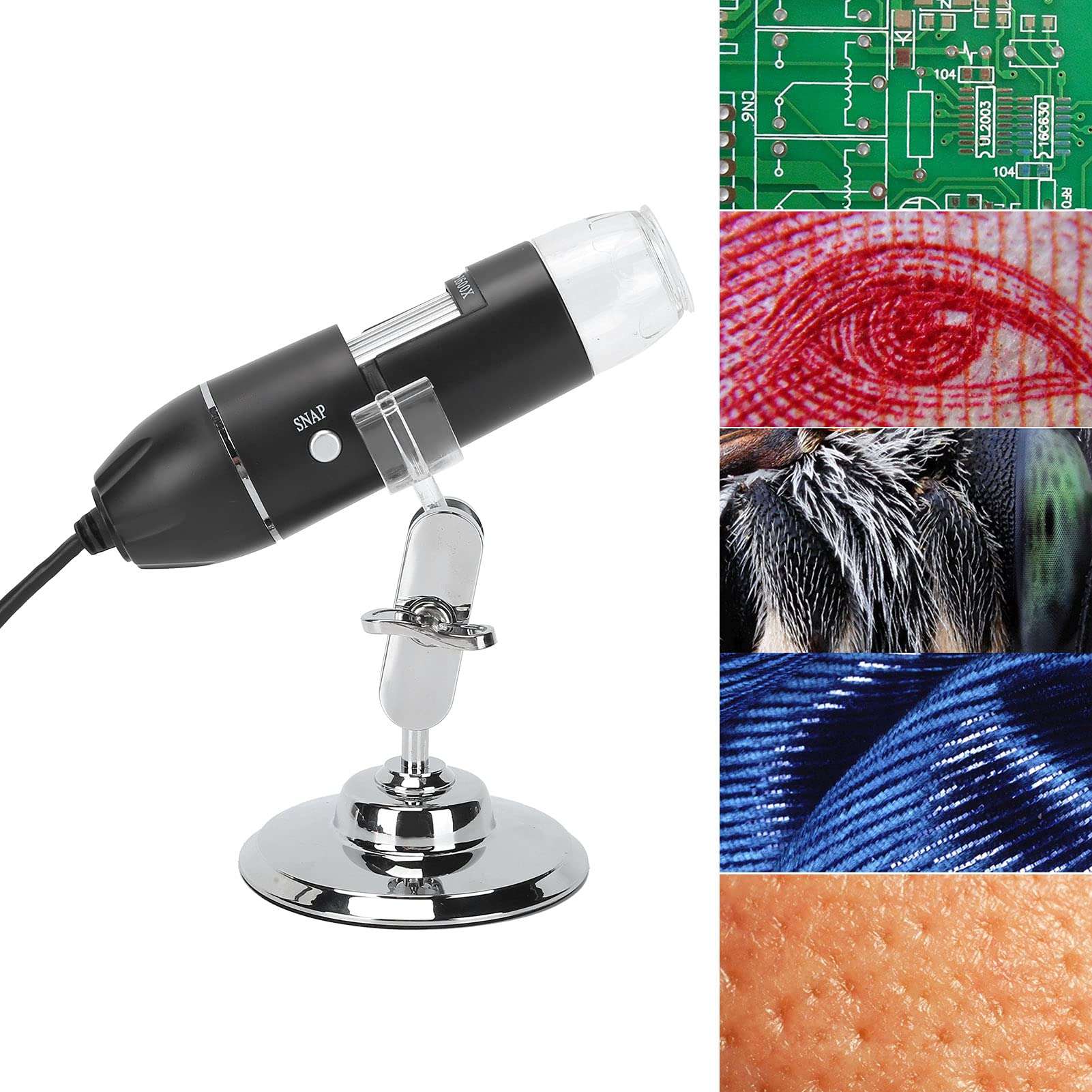 Microscopio, 8 LEDs Wired 640 X 480 Image Resolution 1600X USB Microscope for Children 5