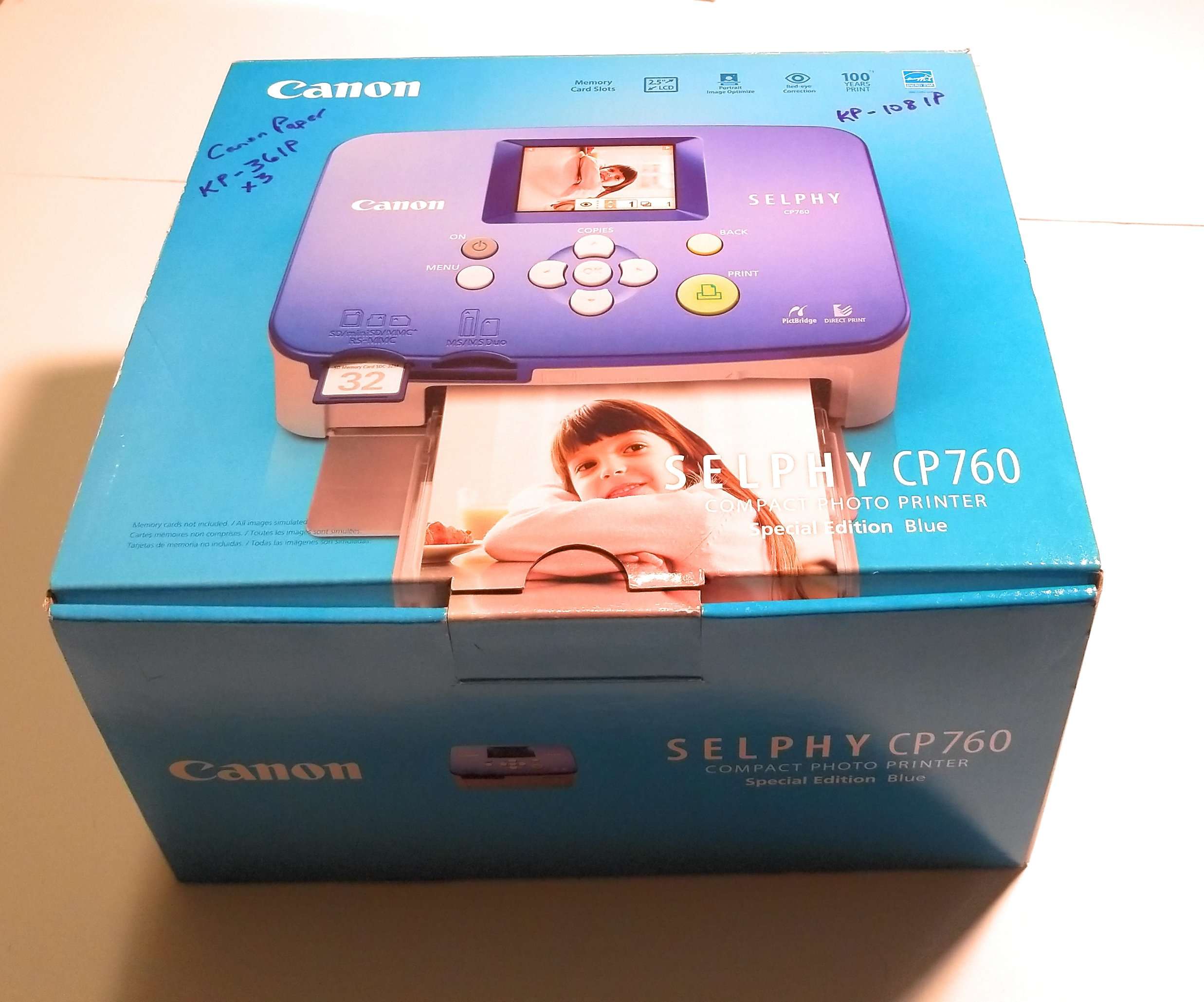 Canon Selphy CP760 Compact Photo Printer (Blue) 1