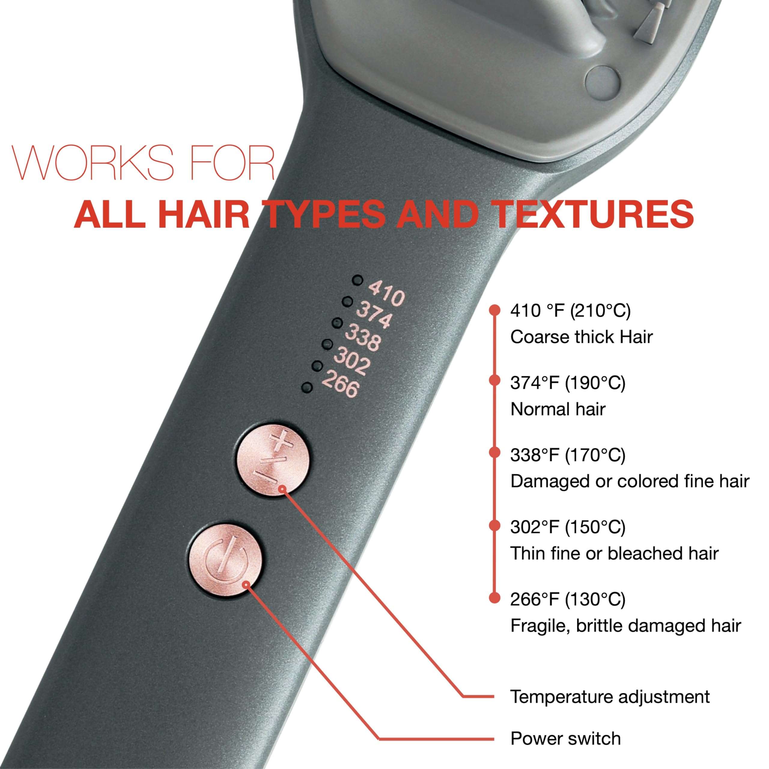 SWIE Maxistrait Hair Straightener Brush. Smooth, Shiny, Frizz-Free Healthy in Minutes. for All Types and Textures, Great for Colored Hair, Adjustable Heat Settings, Anti-Burn Technology 6