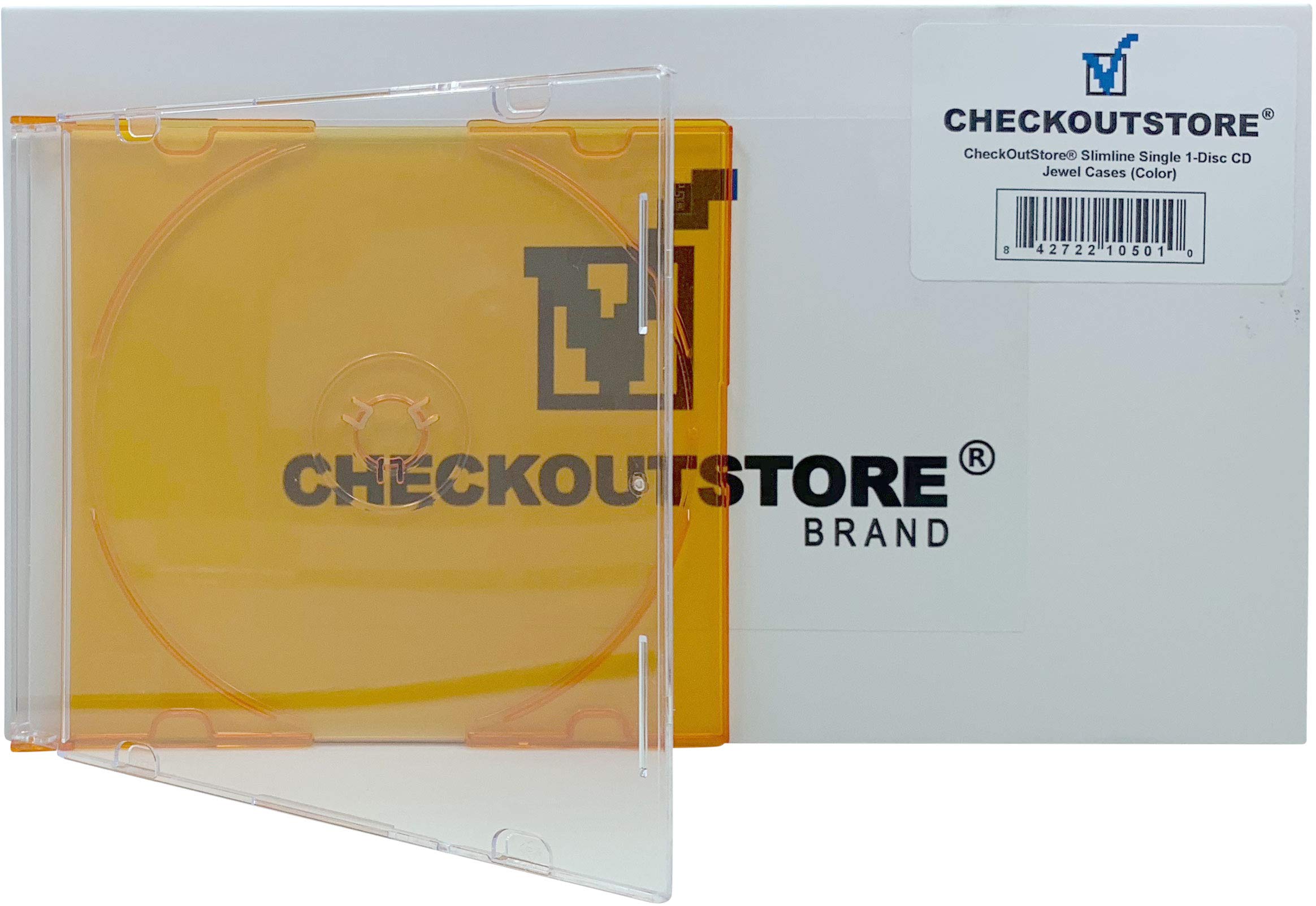 CheckOutStore (200) Slimline Single 1-Disc Color CD Jewel Cases (Orange)