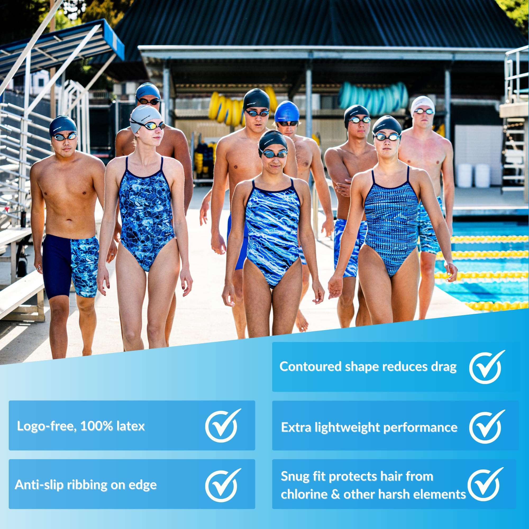 Sporti Latex Swim Cap (Dark Navy) 4