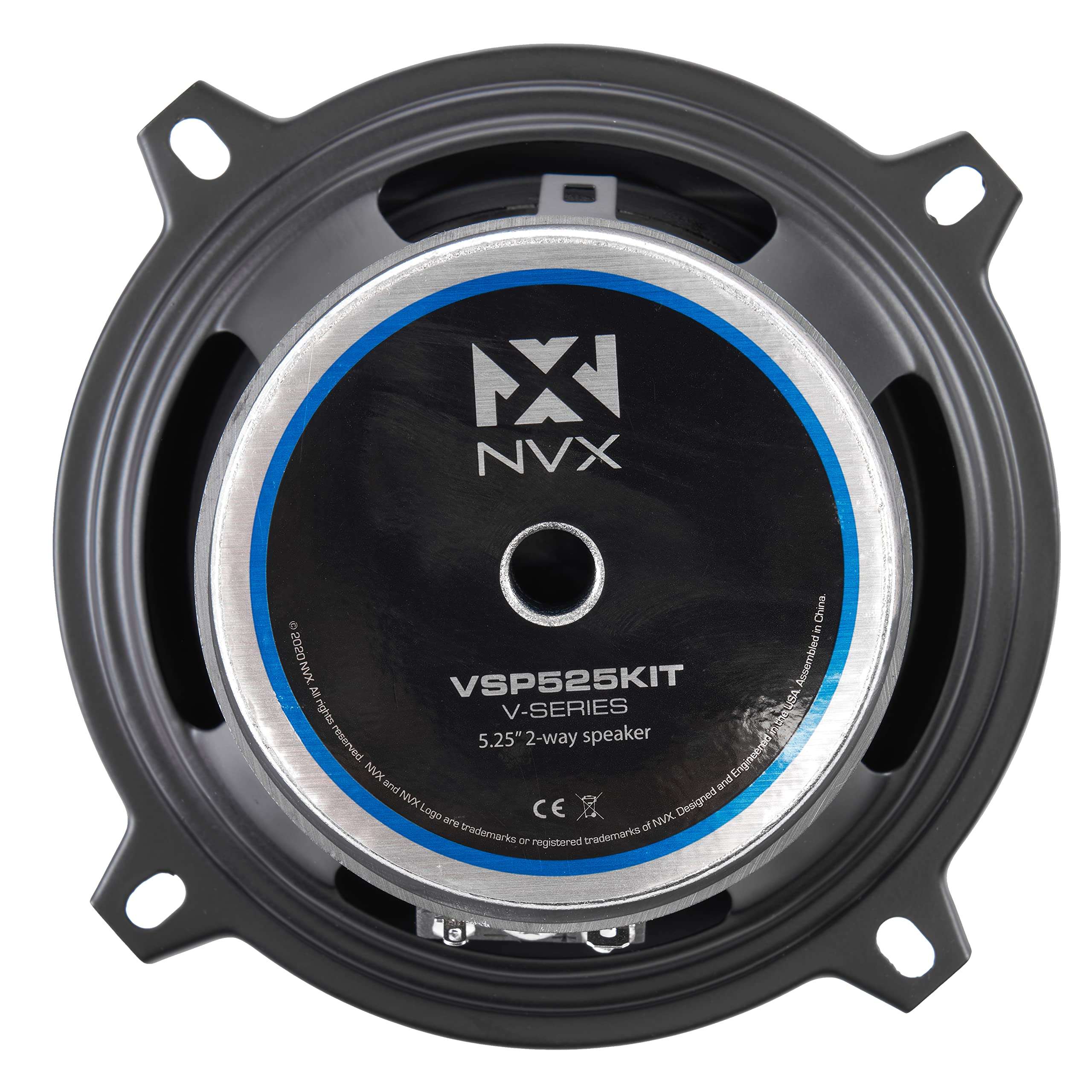 NVX VSP525KIT 750W Peak (250W RMS) 5.25" V-Series 2-Way Component Speaker System with 25mm Silk Dome Tweeters 6
