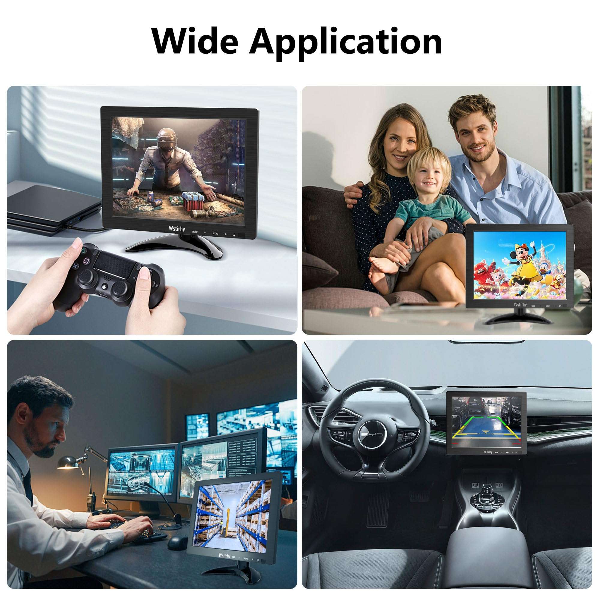 Wstirhy 9.7 Inch Small Monitor 1024x768 Portable Monitor 4:3 Screen Display with HDMI VGA AV BNC USB Port, 60Hz, VESA, Built-in Speaker, Remote Control for PC Computer Laptop RasPi 4