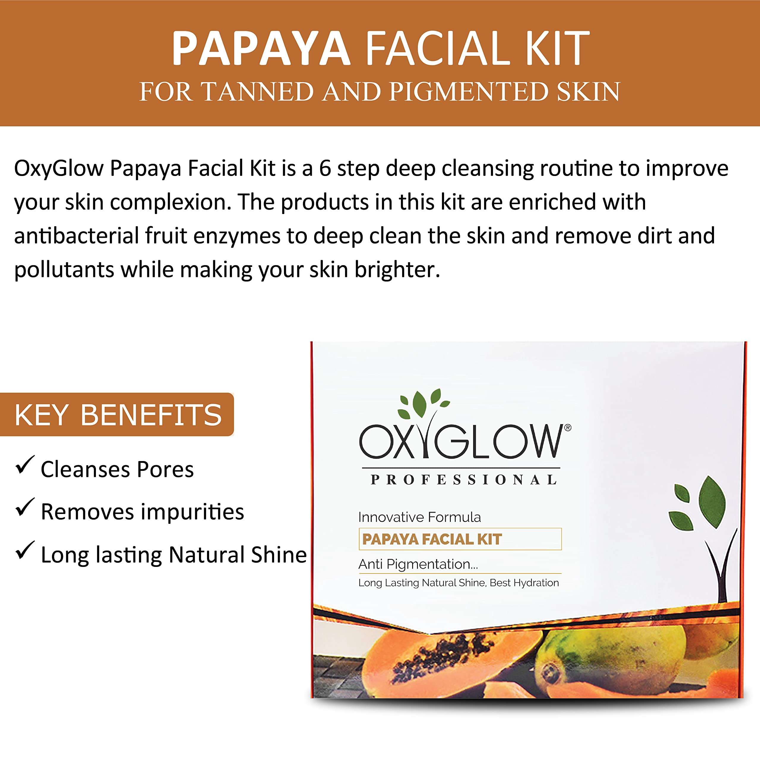 OxyGlow Papaya Facial Kit - (For all skin types) - 260 g 3