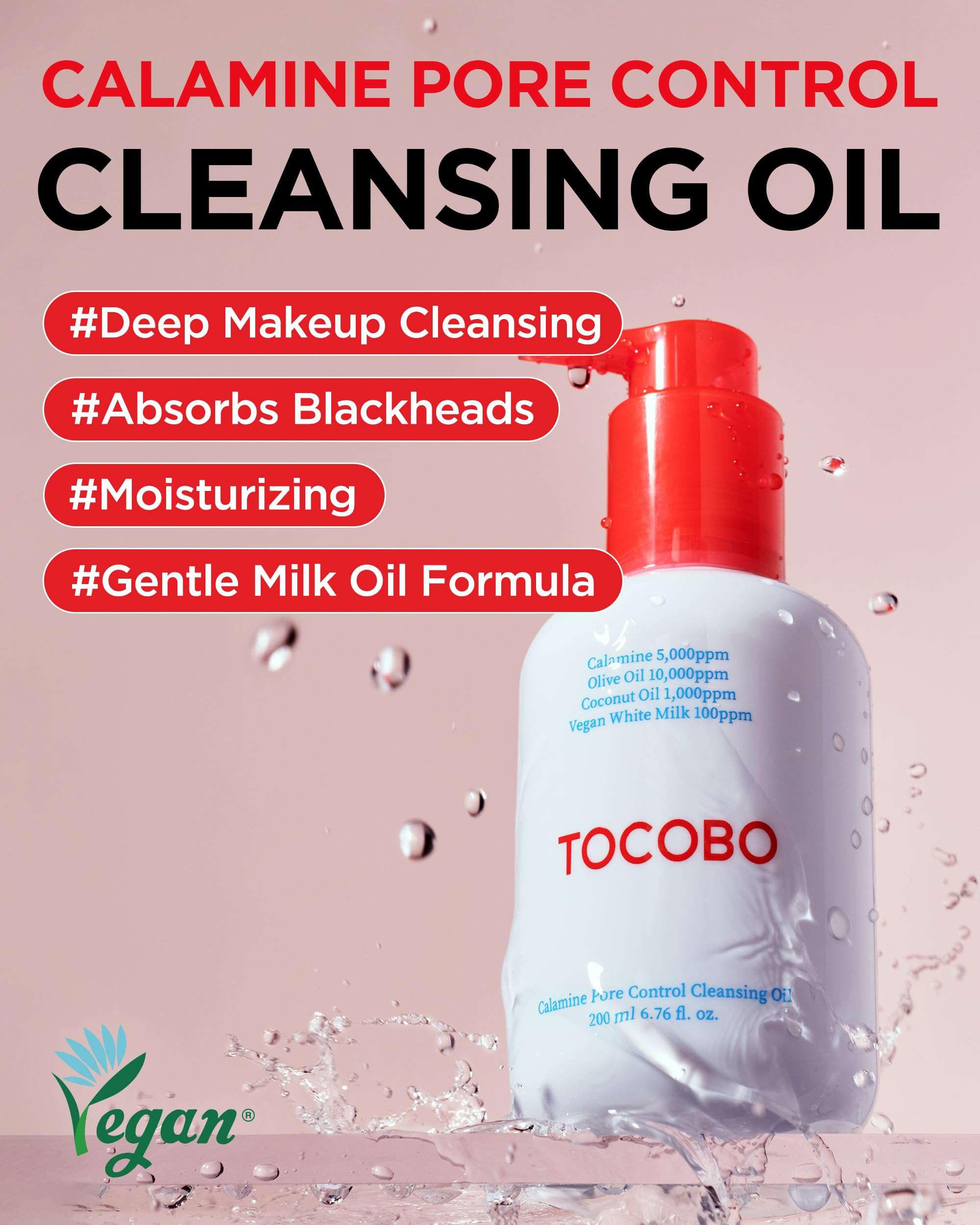 TOCOBO Calamine Pore Control Cleansing Oil 200ml / 6.76 fl oz | Blackheads, Make-up Cleansing, Pore Care, Deep Cleansing, mothers day 3