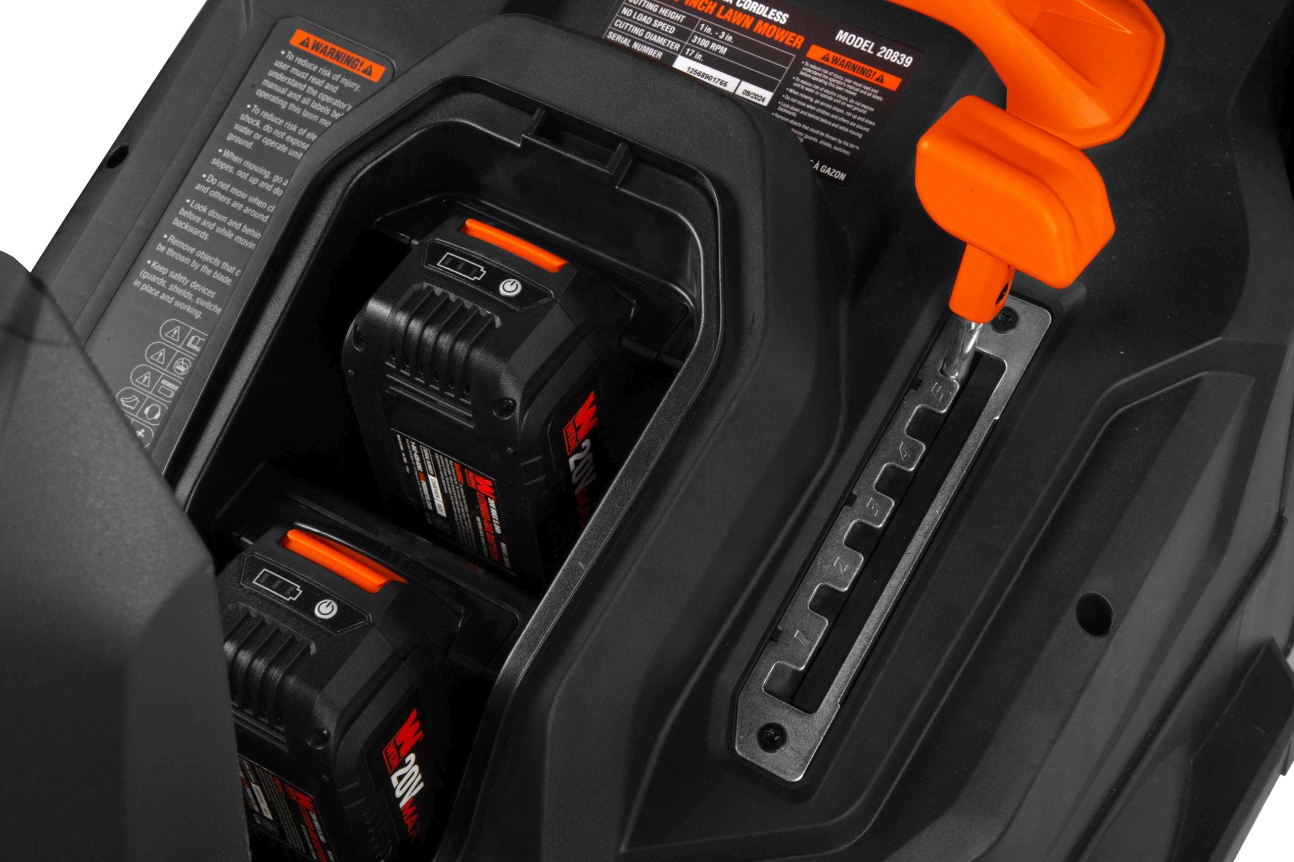 WEN 20V Max Cordless 19-Inch Lawn Mower, String Trimmer, and Leaf Blower Combo Kit with Two 5Ah Batteries and Dual Port Charger (20VK3TBM) 5