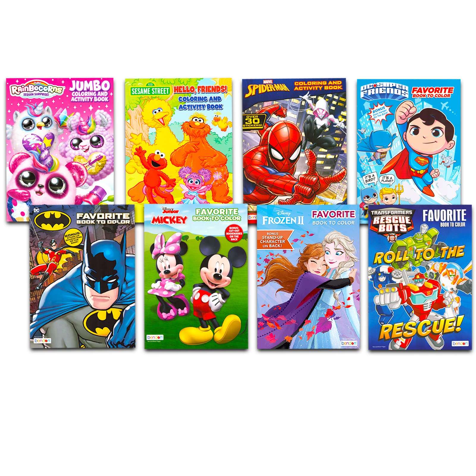 24 Bulk Coloring Books for Toddlers Ages 2-4 - Assorted 24 Licensed Coloring Activity Books for Boys, Girls | Bundle Includes Full-Size Books, Crayons, Stickers, Games, Puzzles, More (No Duplicates) 3