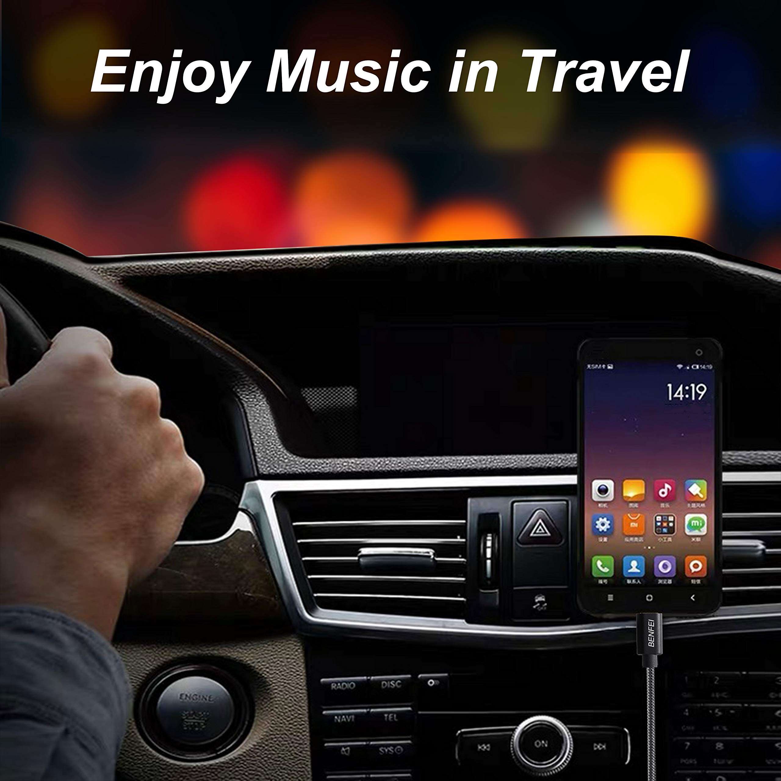 USB-C to 3.5mm Headphone Jack Cable, USB Type-C to 3.5mm Adapter Nylon Cable [DAC Hi-Res] Compatible with iPad Pro New 2018,Pixle 2/XL/3,HTC,Samsung S8/S9/Note 8-3 Feet Black 6