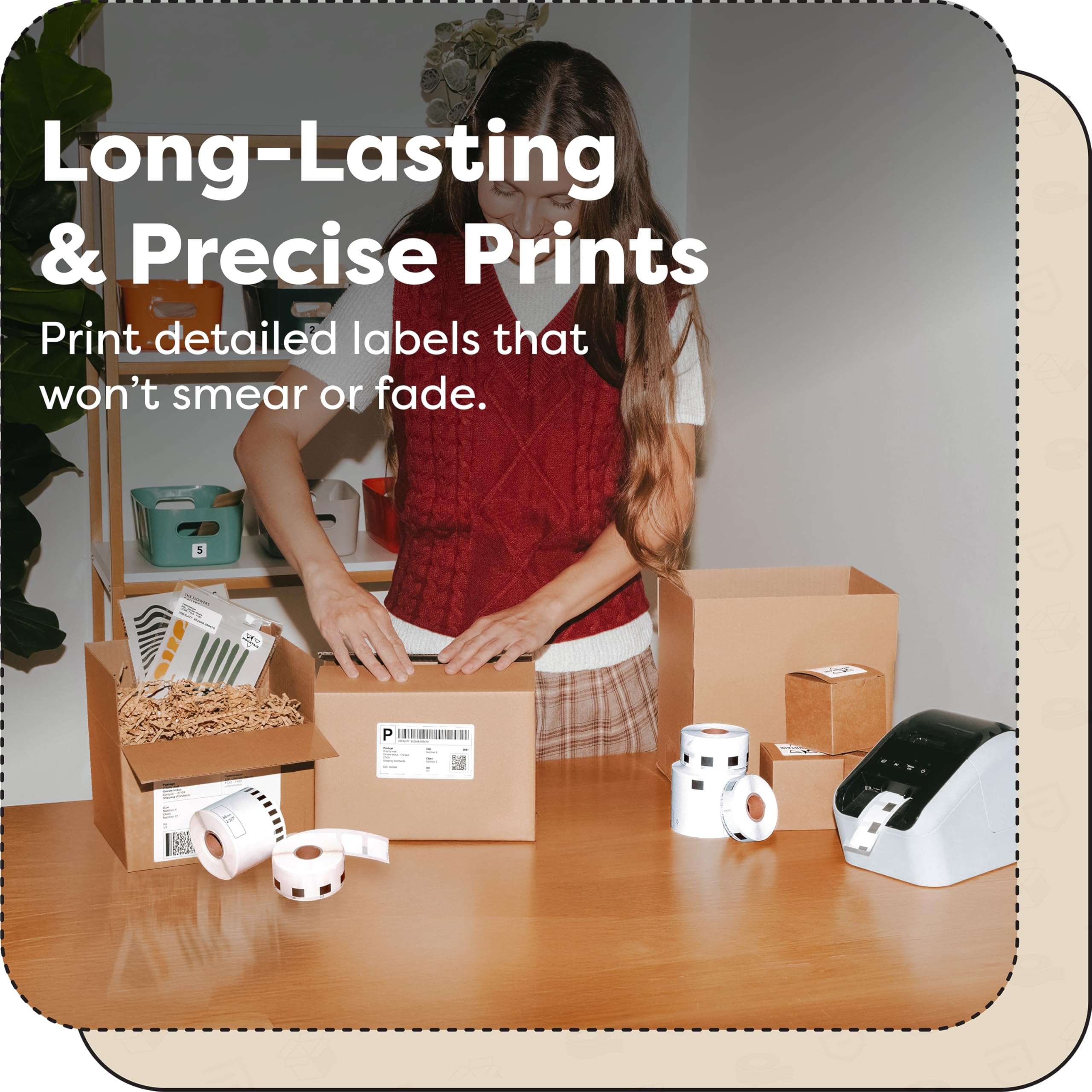 Aegis Adhesives - Compatible Label Replacement for Brother DK-2205 (2.4" X 100 Ft.) Continuous Paper Tape, Use with QL Label Printers - 8 Rolls + 1 Frame 3